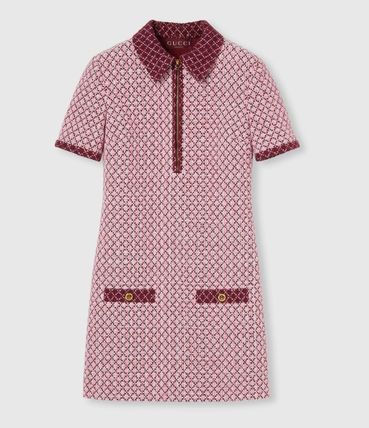 Gucci o1loc1c0226 826532 Diamond Cotton Boucle Dress in Pink Size XS / US 0-2 / IT 36-38 - 1 Thumbnail
