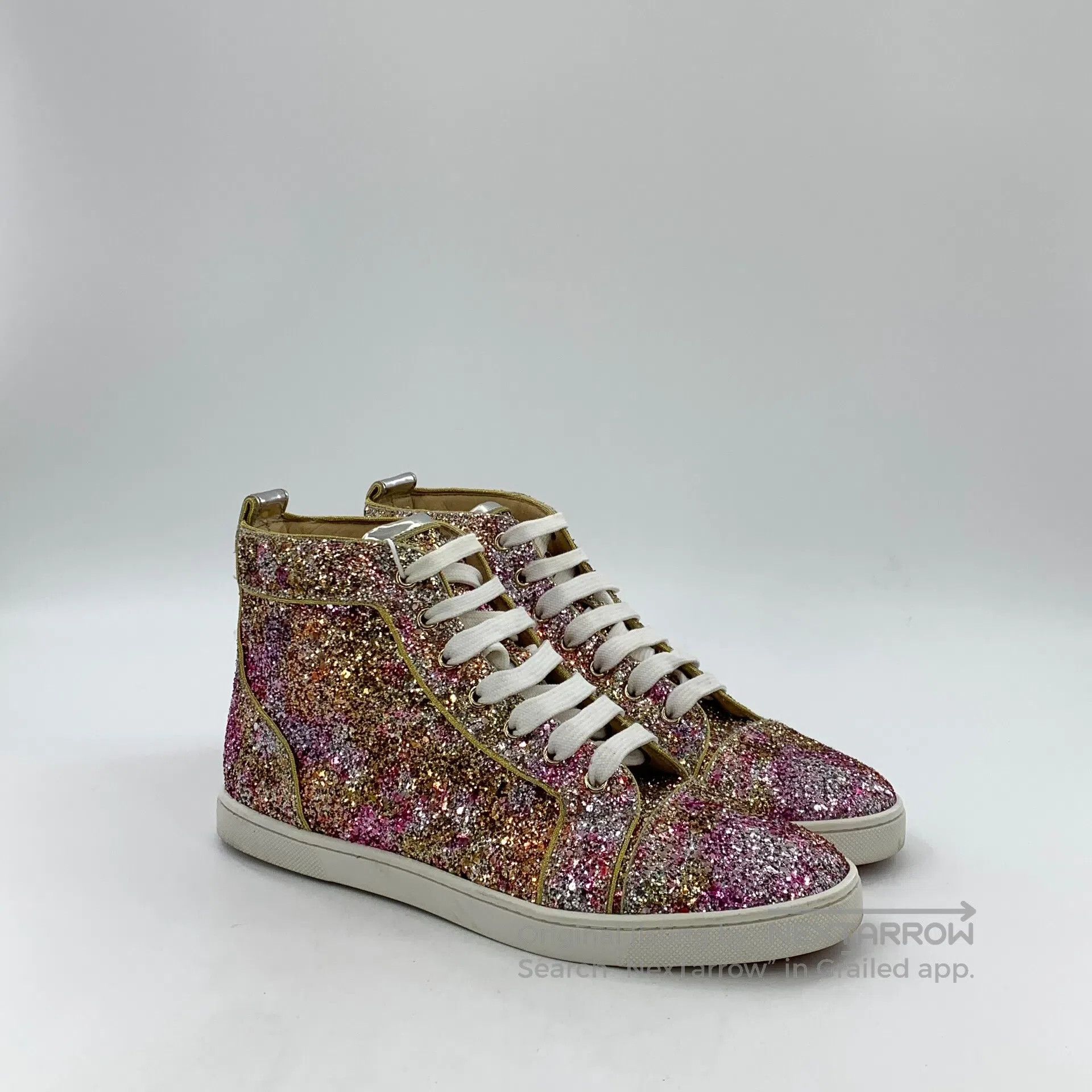 Christian Louboutin Christian Louboutin Pinkish-purple glitter sequin lace cas Size US 6.5 / EU 39-40 - 2 Thumbnail