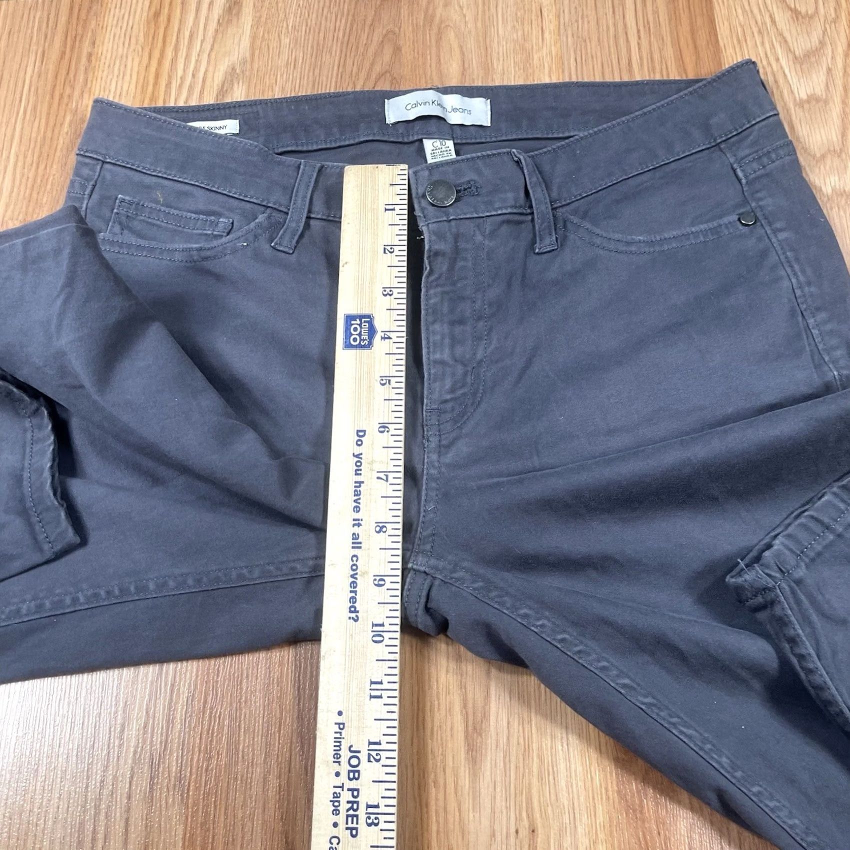 Calvin Klein Calvin Klein Jeans Womens 10 Gray Ankle Skinny Stretch Mid Rise Dark Wash Denim Jeans Women Slim Stretch Size 32" / US 10 / IT 46 - 7 Thumbnail