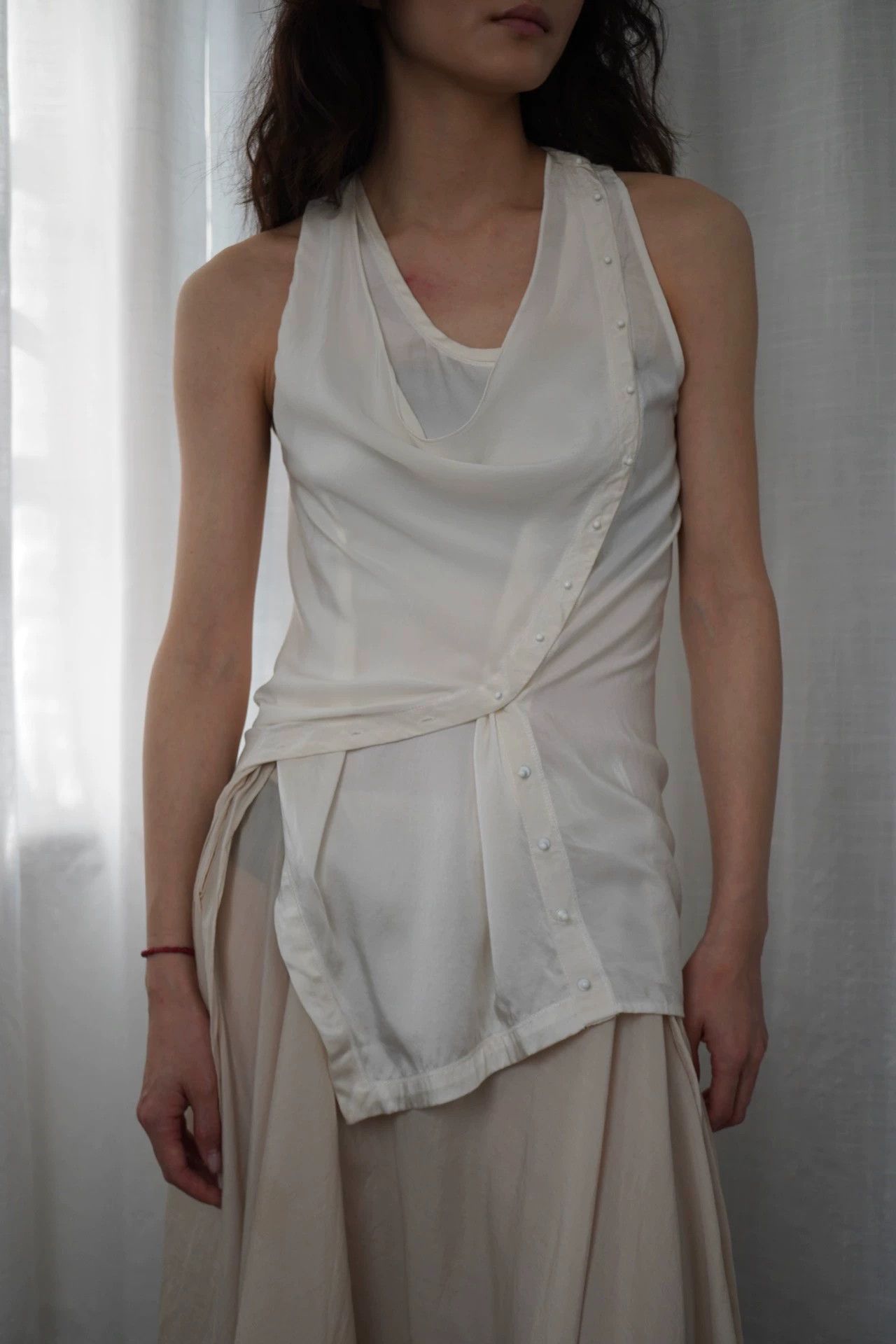 3.1 Phillip Lim PHILLIP LIM 00s Silk Button Plunge Neck Vest Women Size XS / US 0-2 / IT 36-38 - 5 Thumbnail
