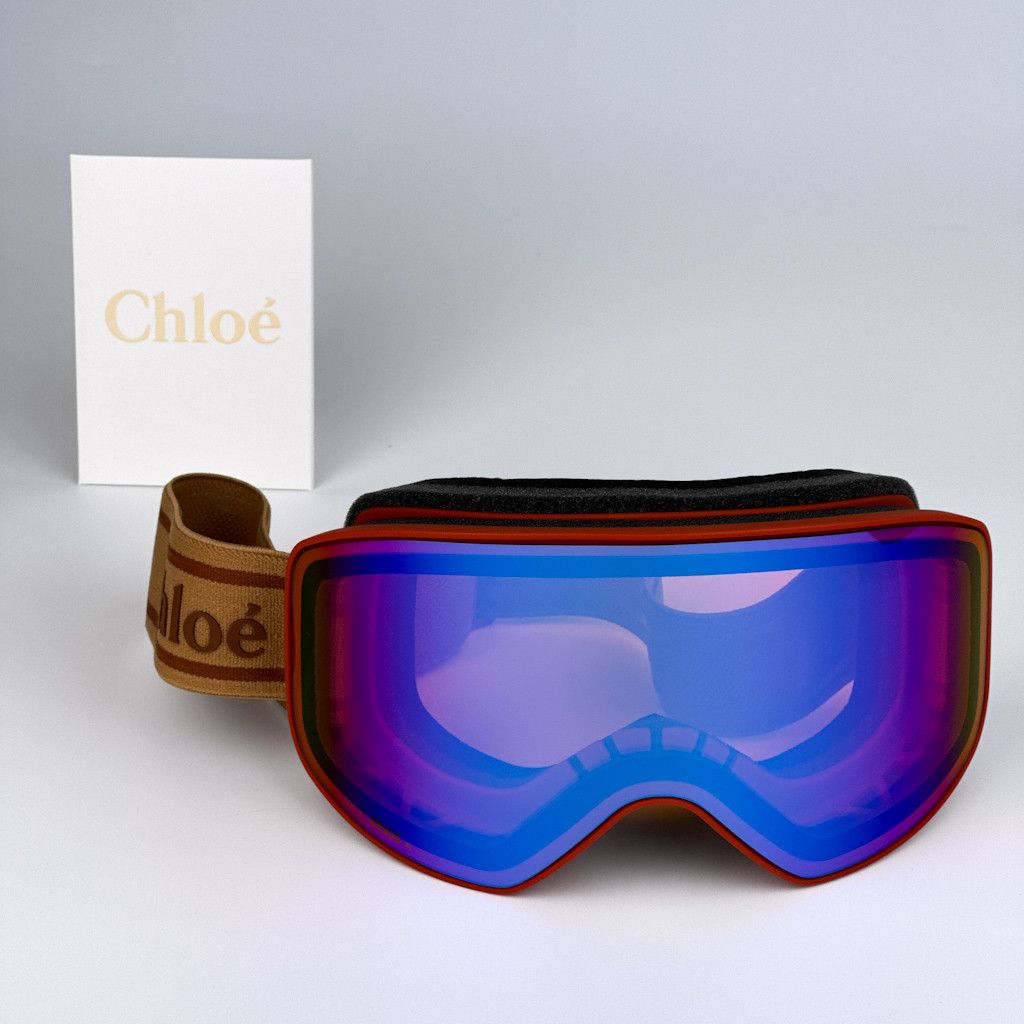 Chloe NEW Chloe CH0072S 003 Orange Multilayer Blue Zeiss Ski Mask Size ONE SIZE - 1 Thumbnail