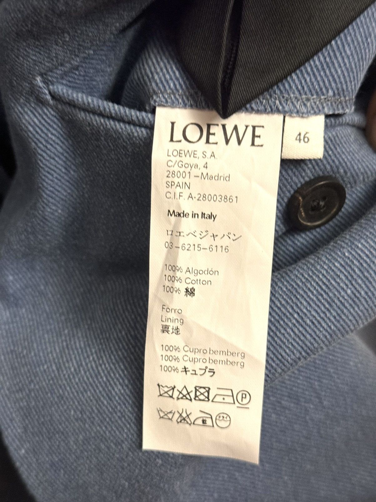 Loewe Loewe fitted blue denim blazer jacket 46 Size US S / EU 44-46 / 1 - 3 Thumbnail