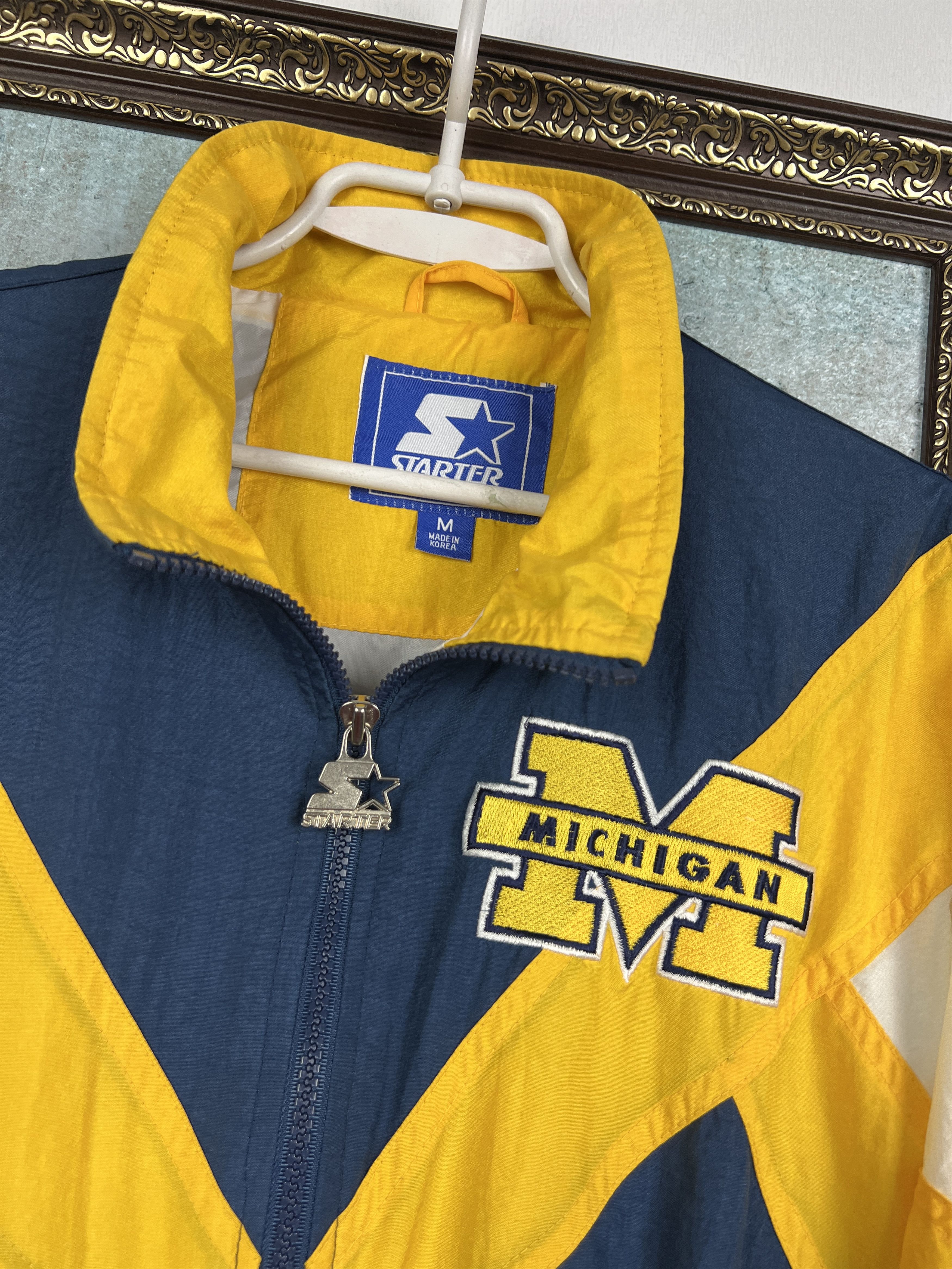 Starter Vintage Michigan Wolverines Jacket Track Top Windbreaker Size US M / EU 48-50 / 2 - 4 Thumbnail
