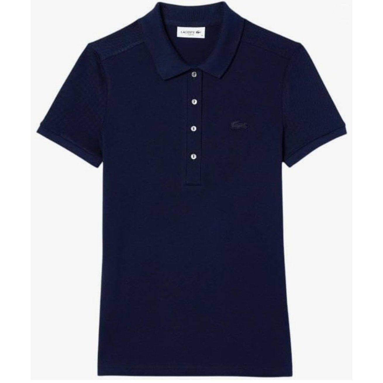 Lacoste Lacoste Women's Slim Fit Stretch Mini Pique Polo Navy 10 Size L / US 10 / IT 46 - 1 Thumbnail