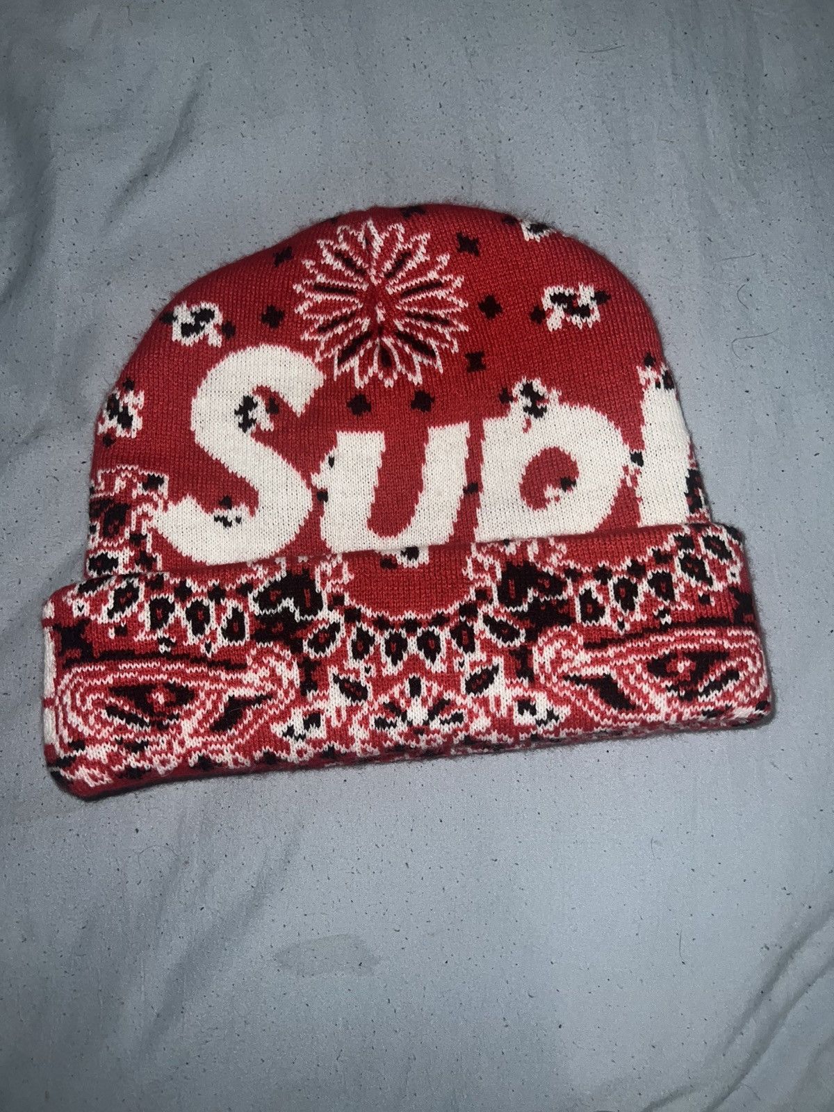 Supreme Supreme Overdyed Beanie Splatter Red Hat | Grailed