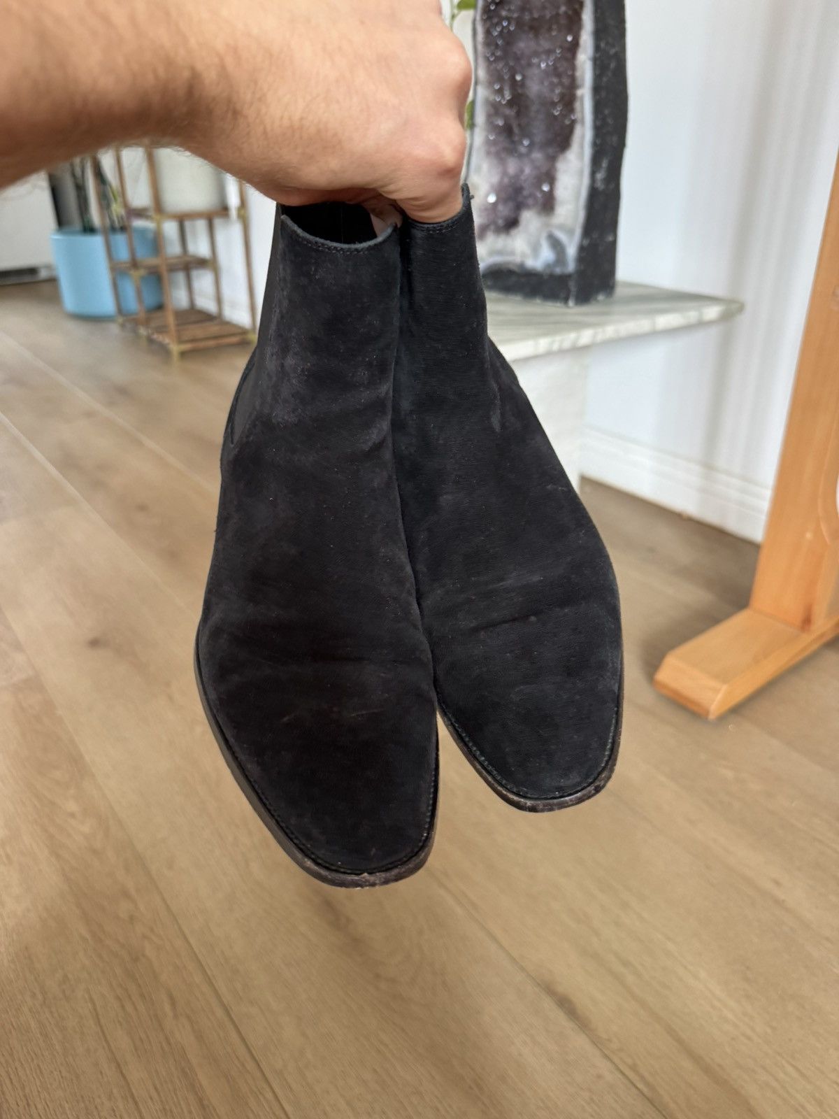 Saint Laurent Paris Hedi Suede Chelsea Boots Size US 7 / EU 40 - 4 Thumbnail