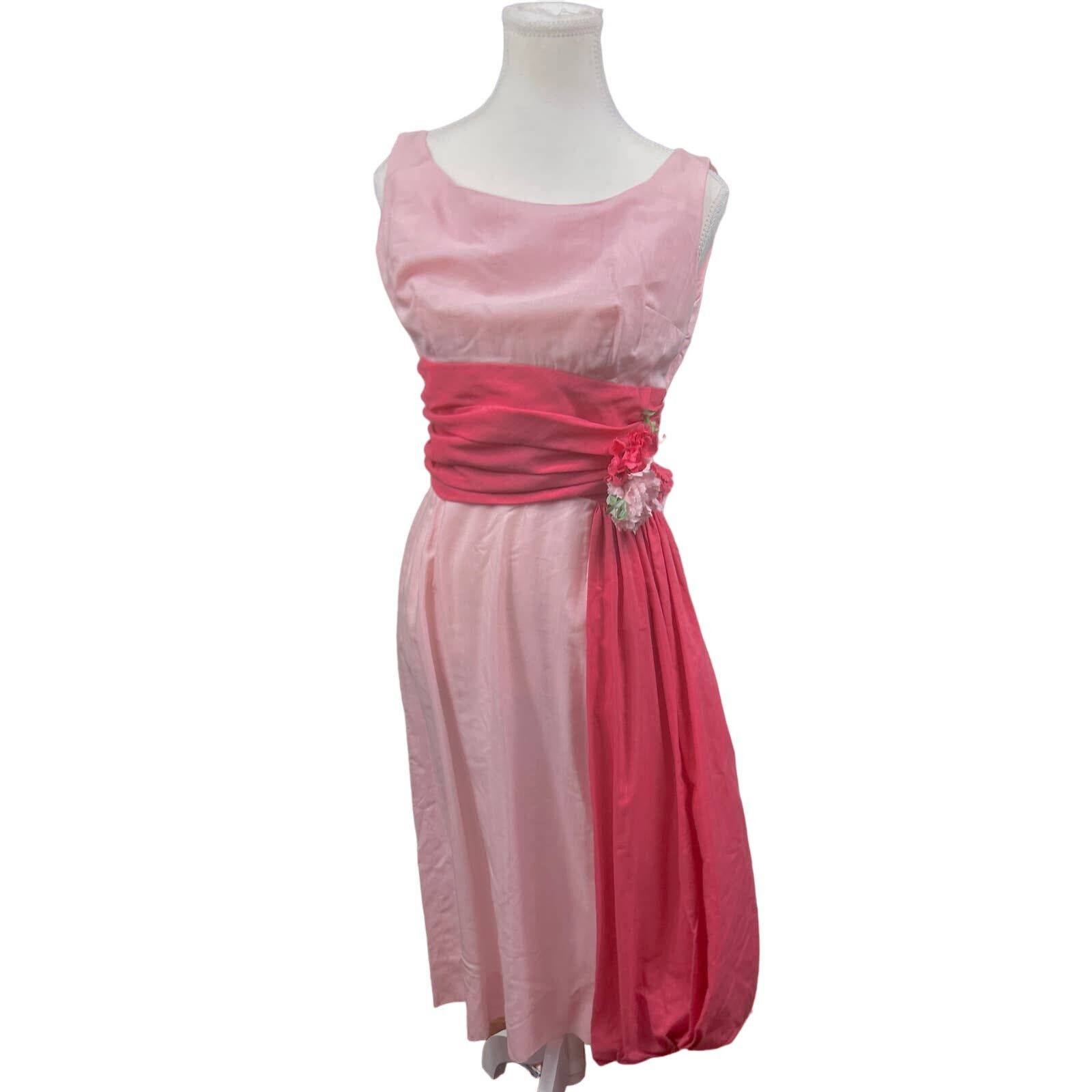 image of Vintage I950S Pink Coral Sheath Cocktail Dress Size Xs, Women's