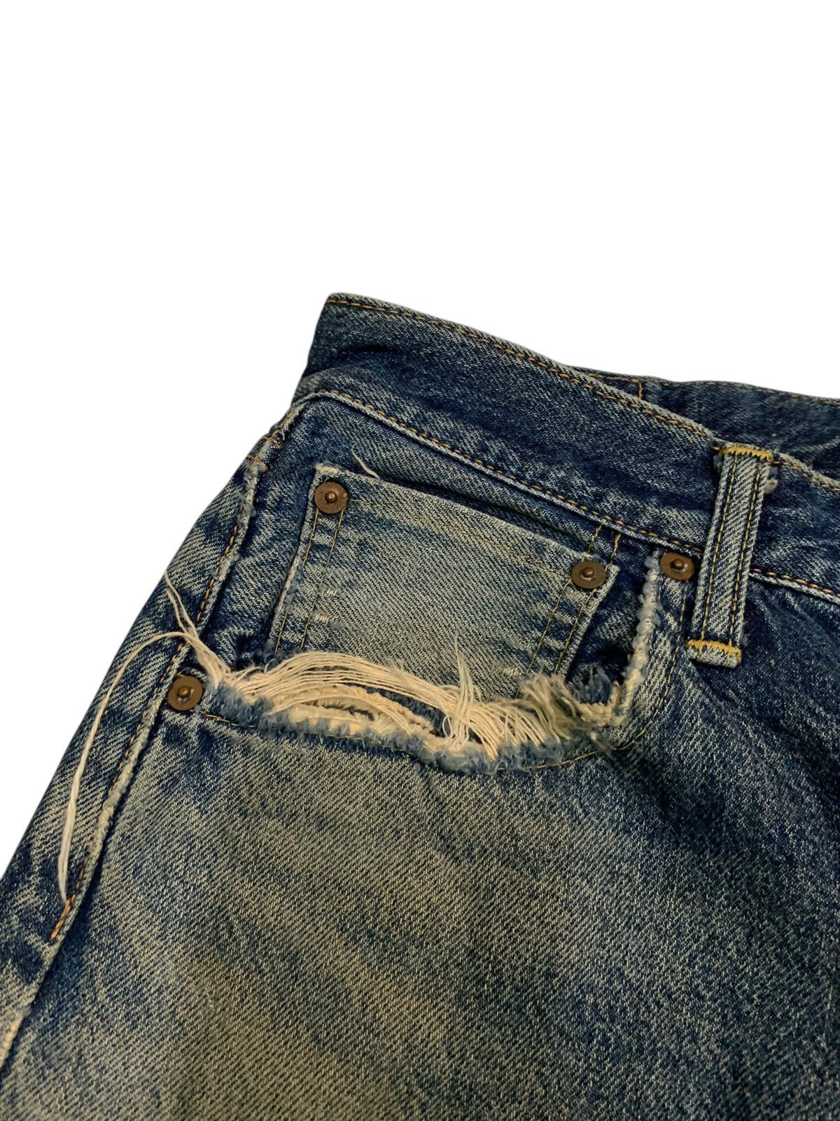 Kapital VTG EDWIN 505 SELVEDGE BAGGY FADED&RUSTY DISTRESSED DENIM Size US 27 - 15 Thumbnail