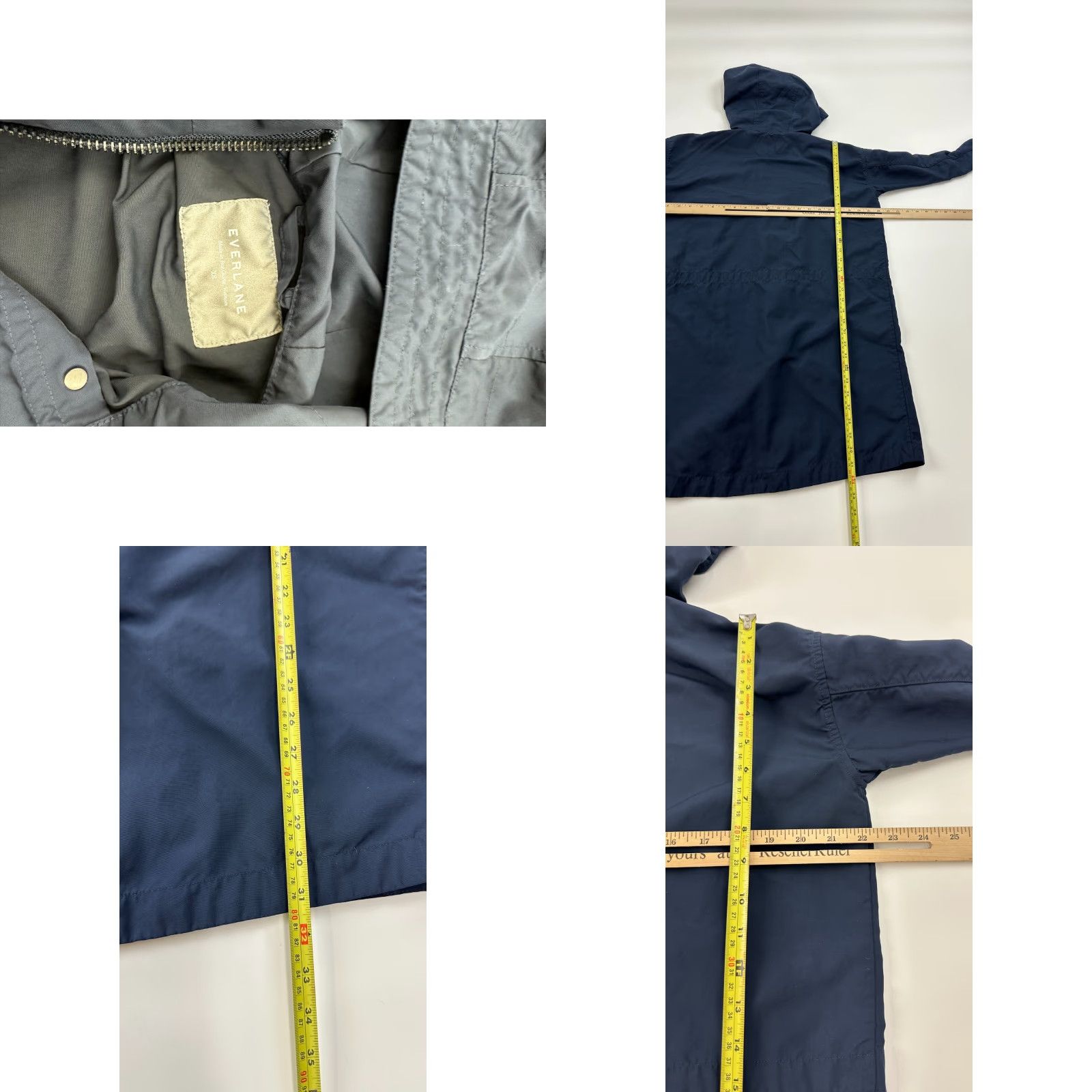 Everlane Everlane Jacket Womens XS Blue Long Sleeve Hooded Snap Front Inside Zip Size XS / US 0-2 / IT 36-38 - 8 Thumbnail