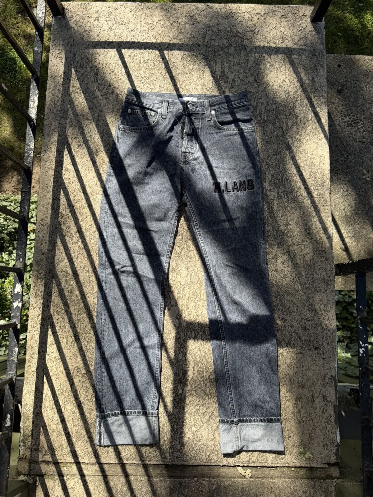 Helmut Lang Helmut Lang Embroided Hemmed Jeans. Very rare Size US 30 / EU 46 - 2 Thumbnail
