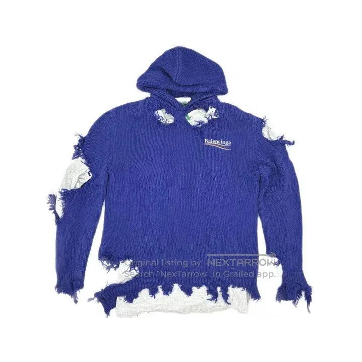 Balenciaga Balenciaga FW21 Classic Logo Hoodie Sweater in Blue. Size US XS / EU 42 / 0 - 2 Thumbnail