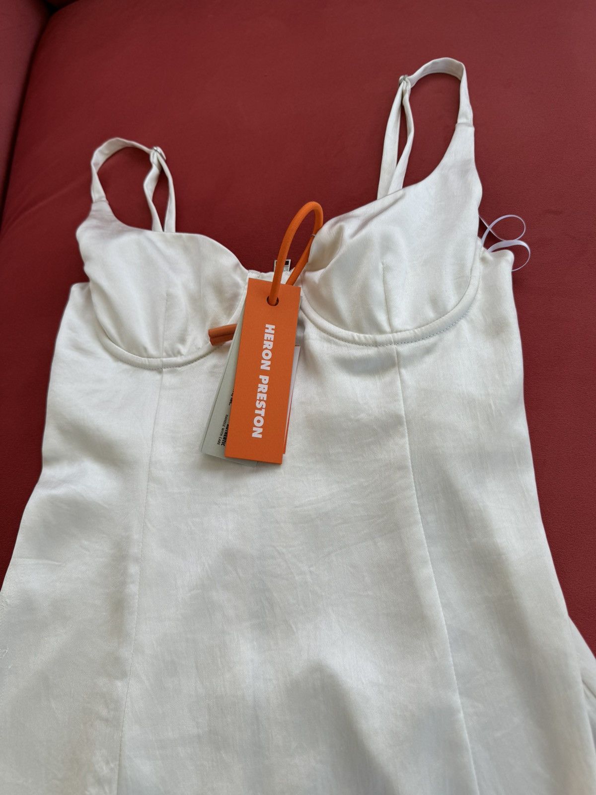 Heron Preston New Heron Preston cream stretch satin dress, size XS Size XS / US 0-2 / IT 36-38 - 4 Thumbnail