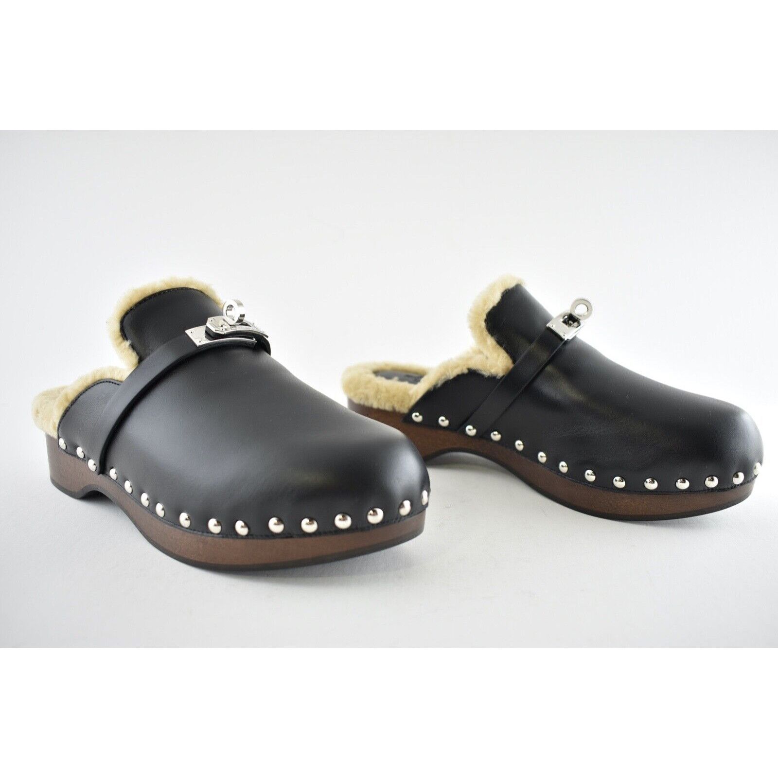 Hermes Hermes Mule Leather Kelly Lock Shearling Fur Slide Flat 37 Size US 7 / IT 37 - 3 Thumbnail