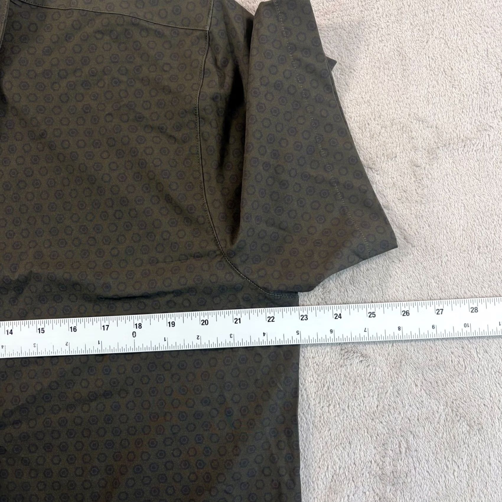 Rivieras BYLT Riviera Shirt Men XL Green Geometric Button-Up Casual Shirt Ss Short Sleeve Size US XL / EU 56 / 4 - 7 Thumbnail