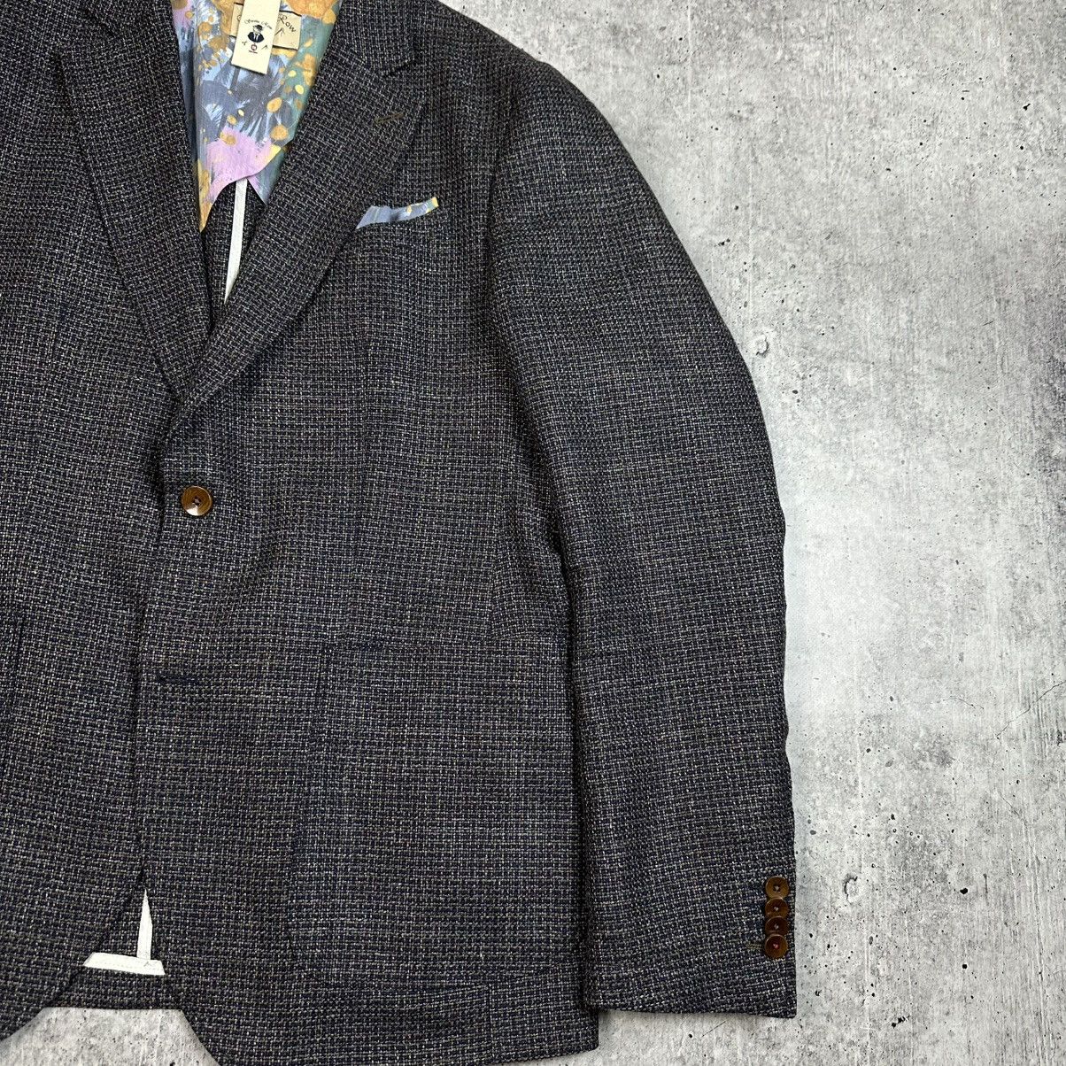 Savile Row Savile Row by Club of Gents Slim Fit Wool Linen Sport Blazer Size 50R - 3 Thumbnail