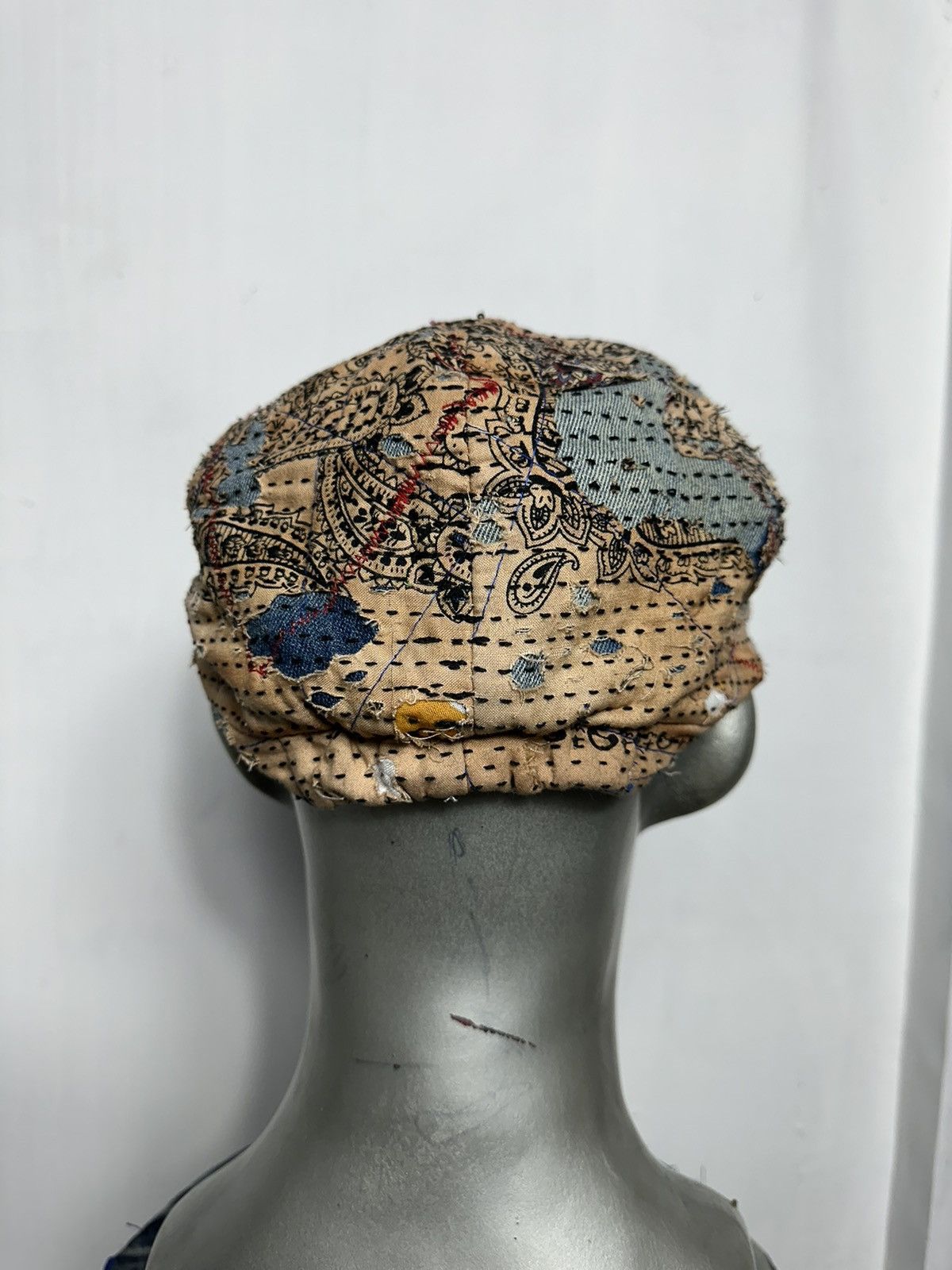 Handmade Custom Made Distressed Paisley Boro Patchwork Newsboy hats Size ONE SIZE - 11 Thumbnail