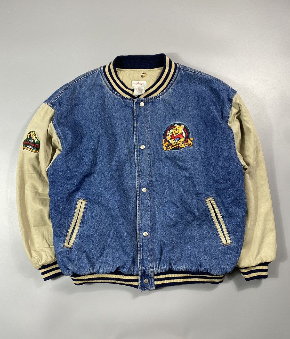 Vintage 90s Winnie the Pooh- Xxxtentacion Denim Varsity Jacket Size US XL / EU 56 / 4 - 7 Thumbnail