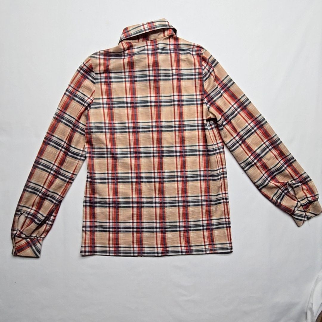 Vintage Vintage Plaid Button-Up Beige Red Blue Checkered Small Shirt Size S / US 4 / IT 40 - 8 Thumbnail