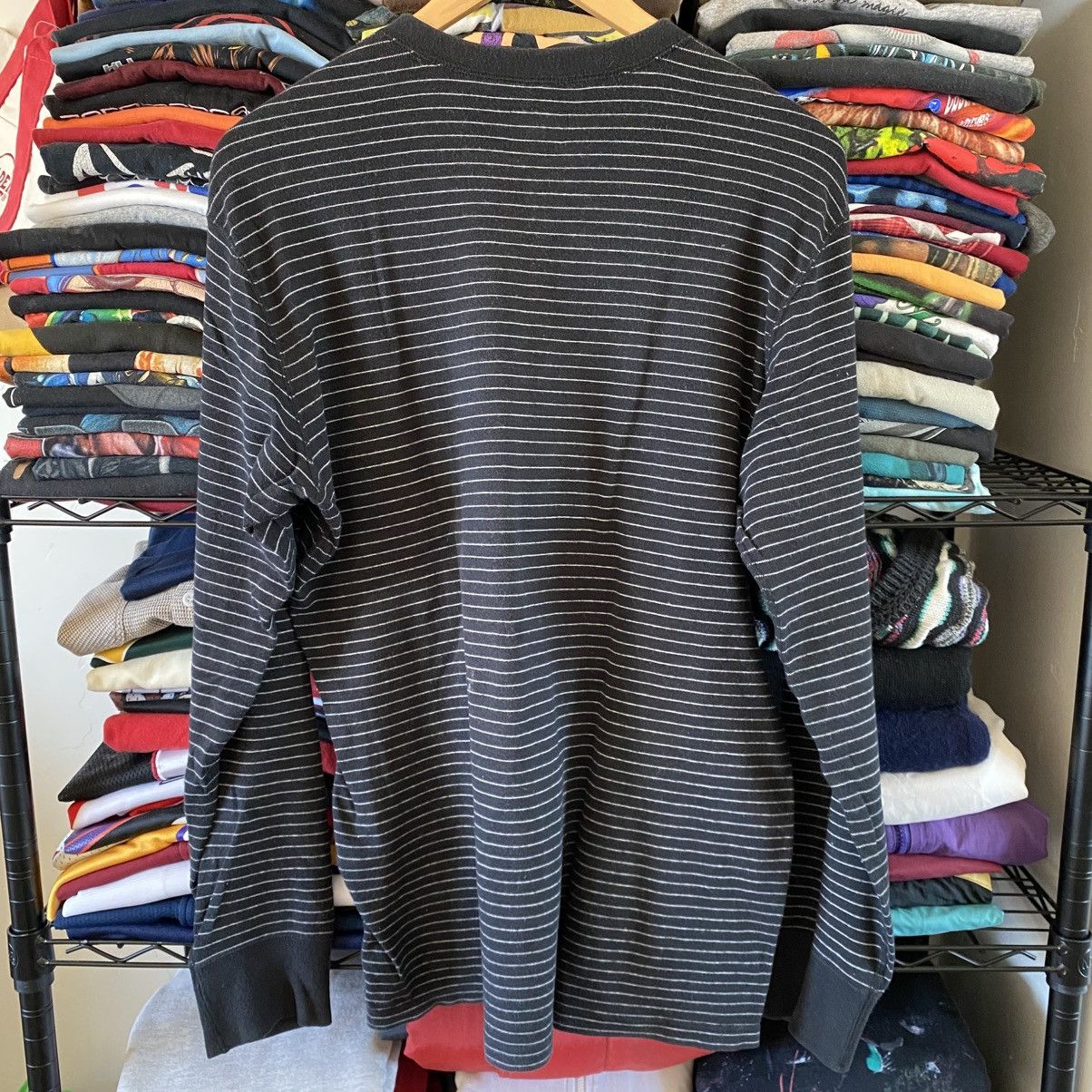 Supreme Supreme Striped Henley Top Shirt Black White 2010 Size US M / EU 48-50 / 2 - 4 Thumbnail