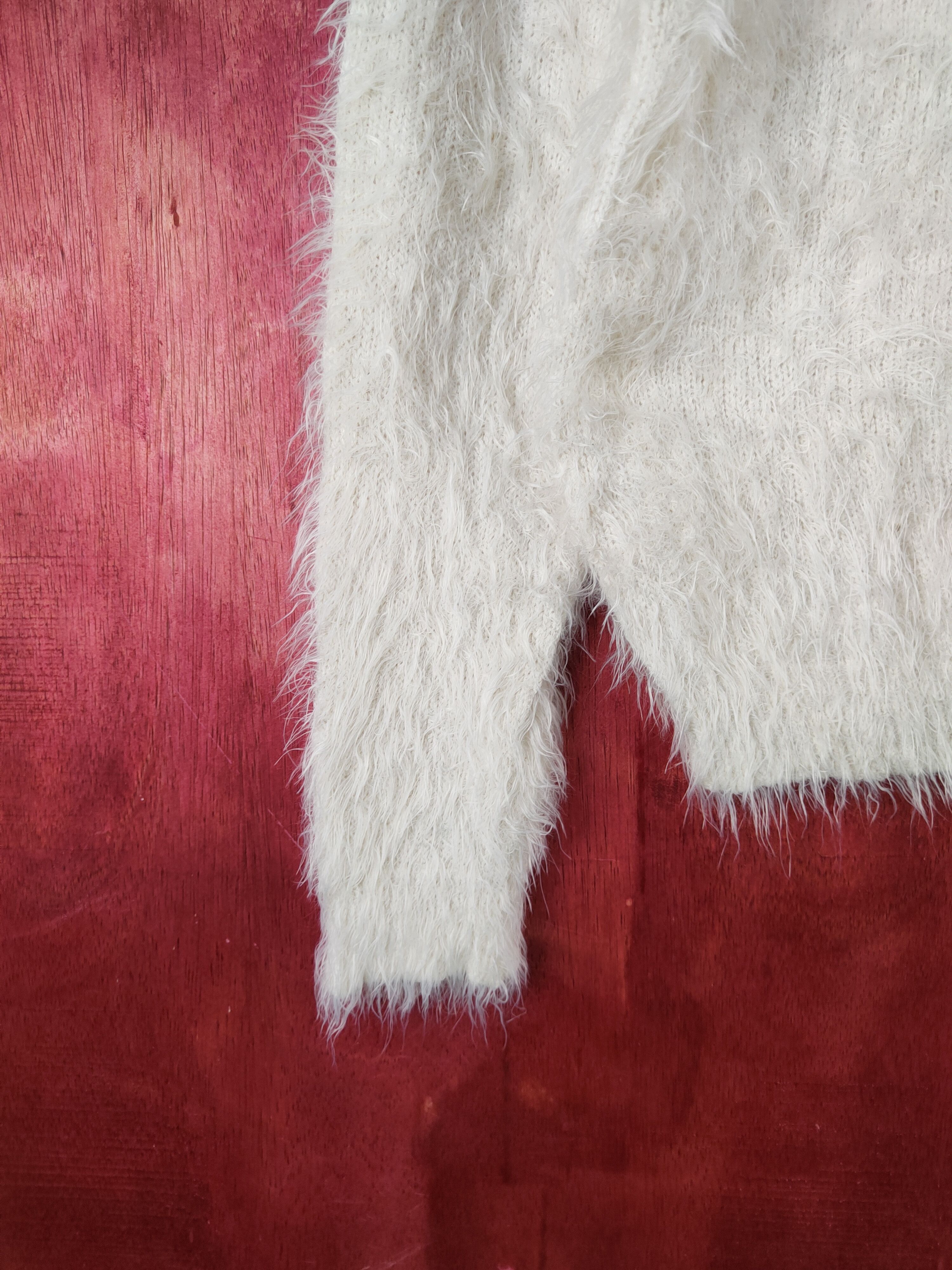 Japanese Brand Avai Avantgarde Cream Shag Shaggy Fur Mohair Knitwear #S2105 Size M / US 6-8 / IT 42-44 - 4 Thumbnail