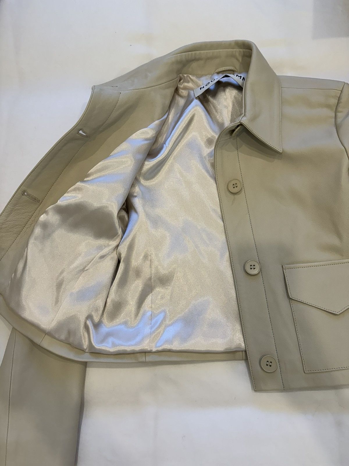 Nour Hammour Noir Hammour Beige leather Jacket Size XS / US 0-2 / IT 36-38 - 2 Thumbnail