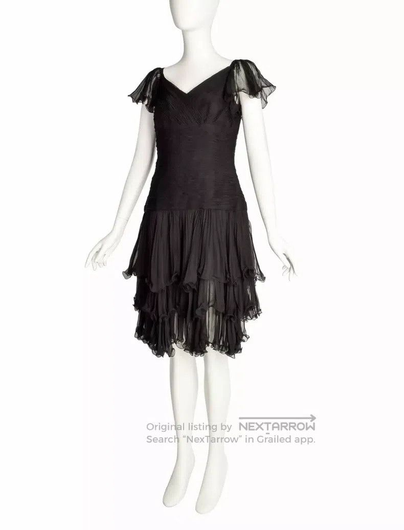 Valentino Valentino Silk black pleated dress Size S / US 4 / IT 40 - 3 Thumbnail