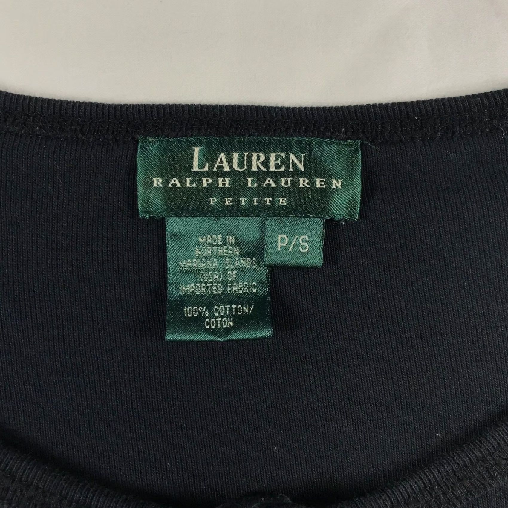 Ralph Lauren Lauren Ralph Lauren Dress Petite P/S Navy Blue Cotton Short Sleeve Henley Shift Size 28" / US 6 / IT 42 - 4 Thumbnail