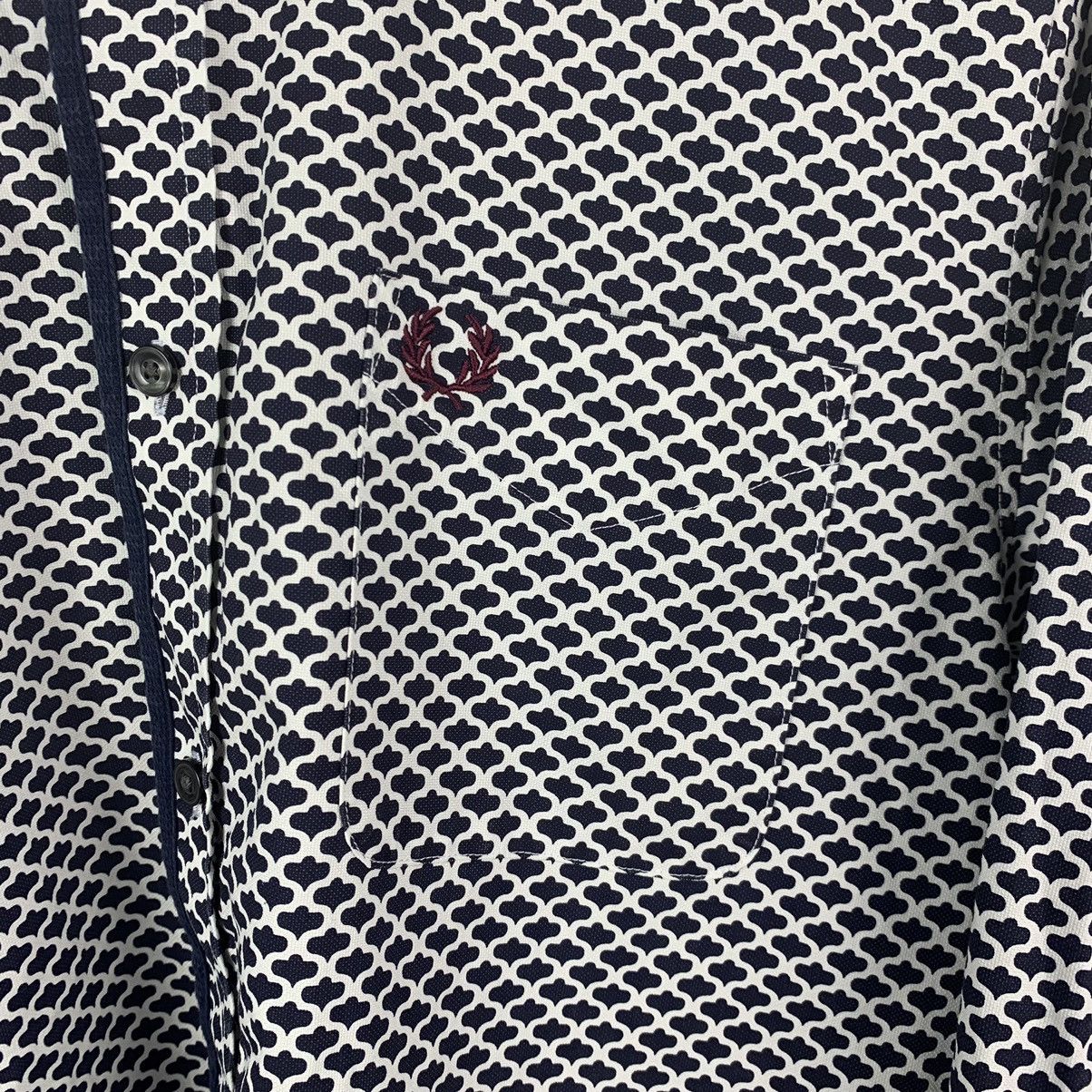 Fred Perry Fred Perry Shirt Long Sleeve Size L Geometric Pattern Luxury Size US L / EU 52-54 / 3 - 4 Thumbnail