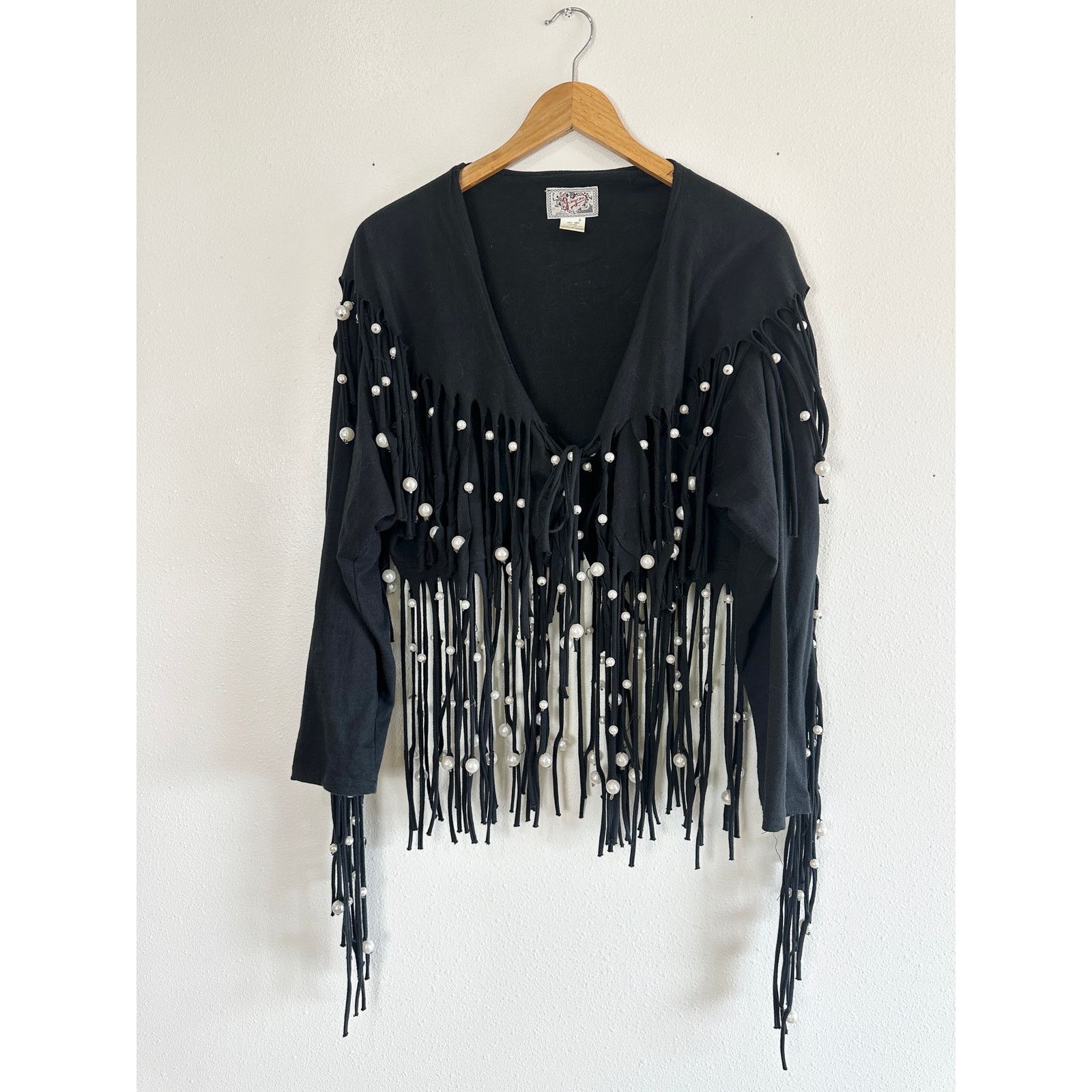 Vintage 80’s Pearl Fringe Bolero Jacket size large Size L / US 10 / IT 46 - 2 Thumbnail
