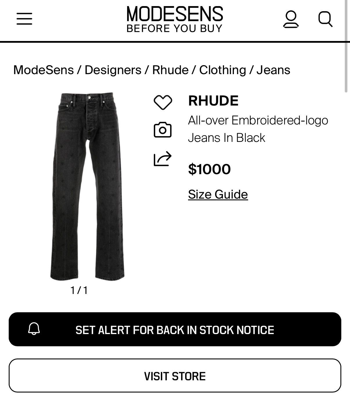 Rhude Rhude jeans embroidered Size US 29 - 5 Thumbnail