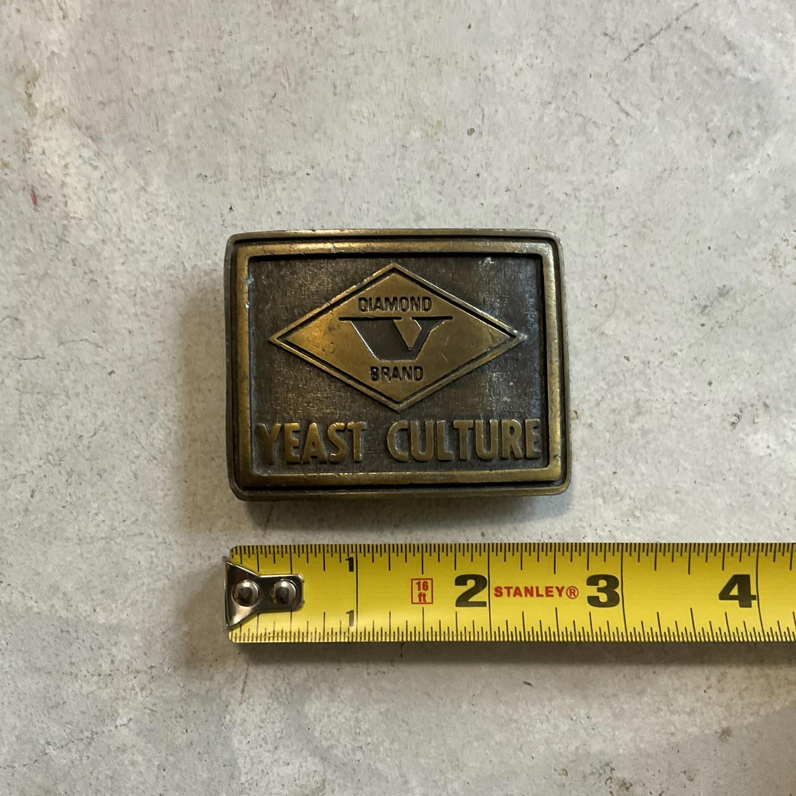 Designer RARE vintage 70's diamond brand yeast culture belt buckle Size ONE SIZE - 3 Thumbnail