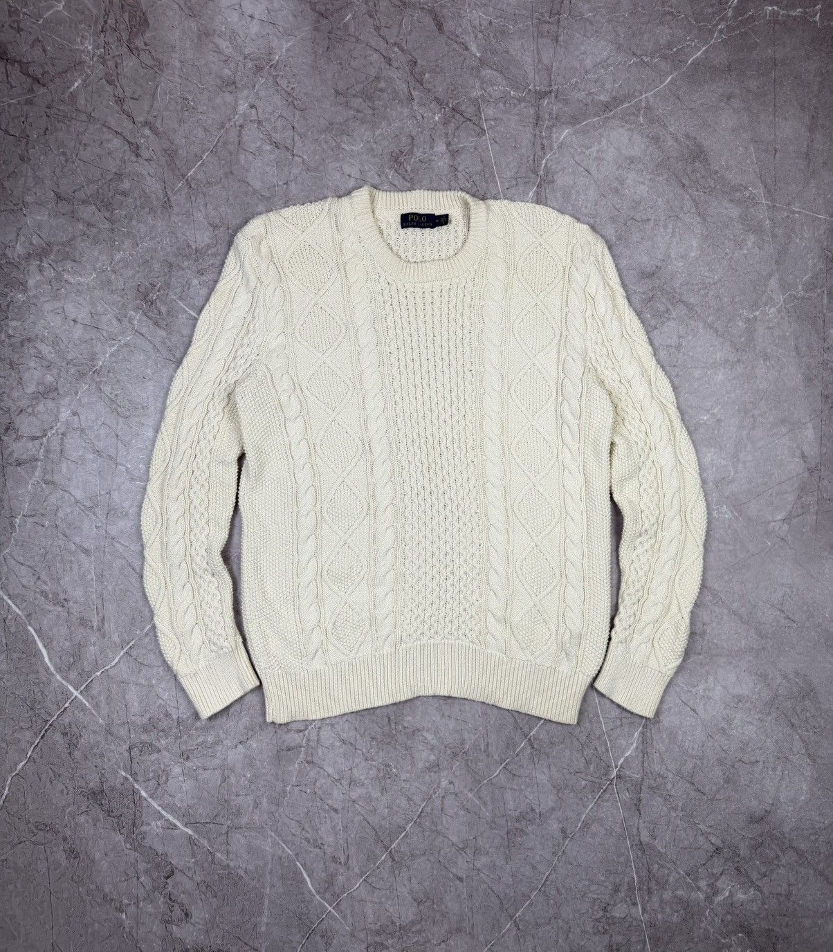 Polo Ralph Lauren Polo Ralph Lauren Heavyweight Cable Knit Cotton Sweater Size US M / EU 48-50 / 2 - 1 Thumbnail