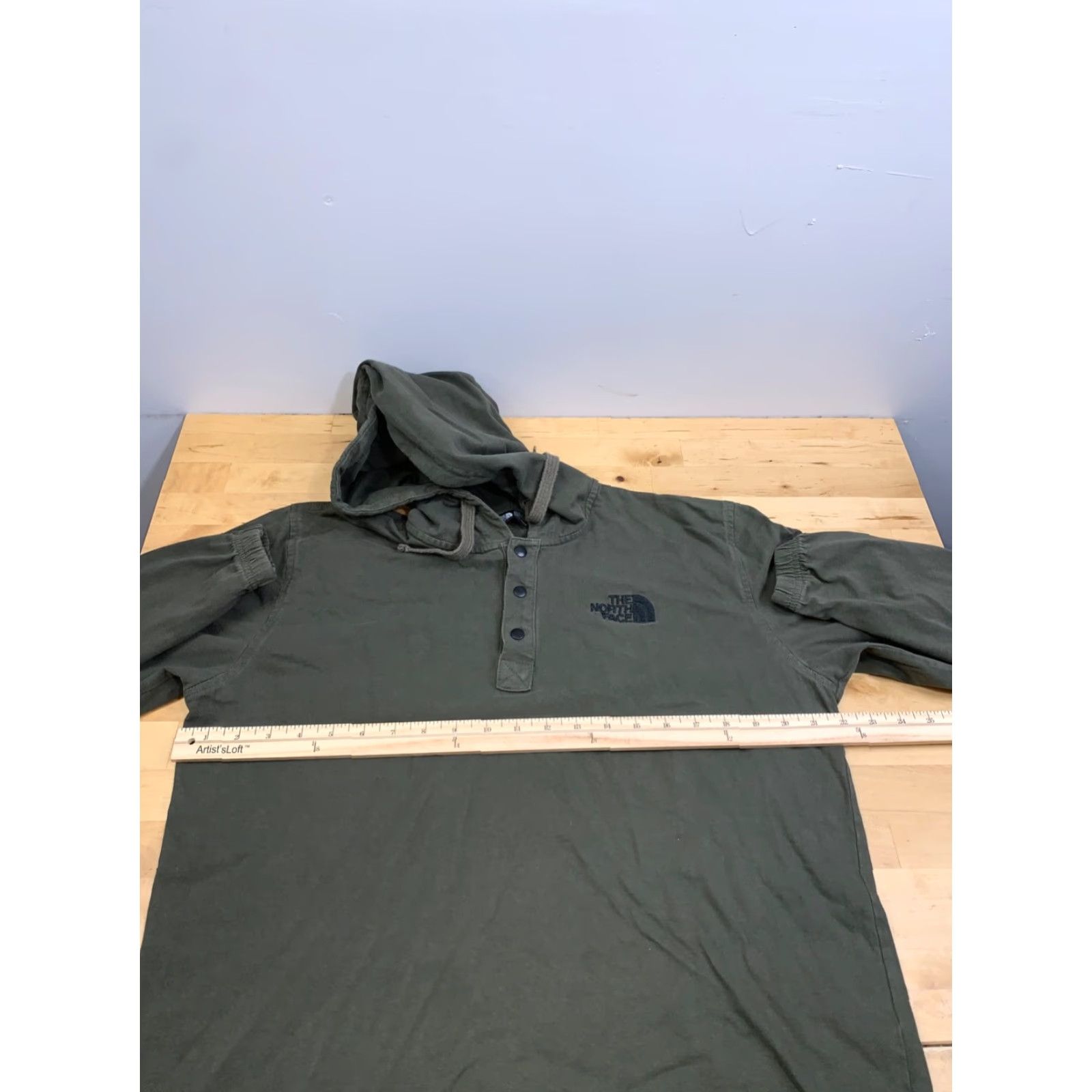 The North Face The North Face Pullover Hooded Sweatshirt Mens L Green 1/4 Button 12020 Size US L / EU 52-54 / 3 - 7 Thumbnail