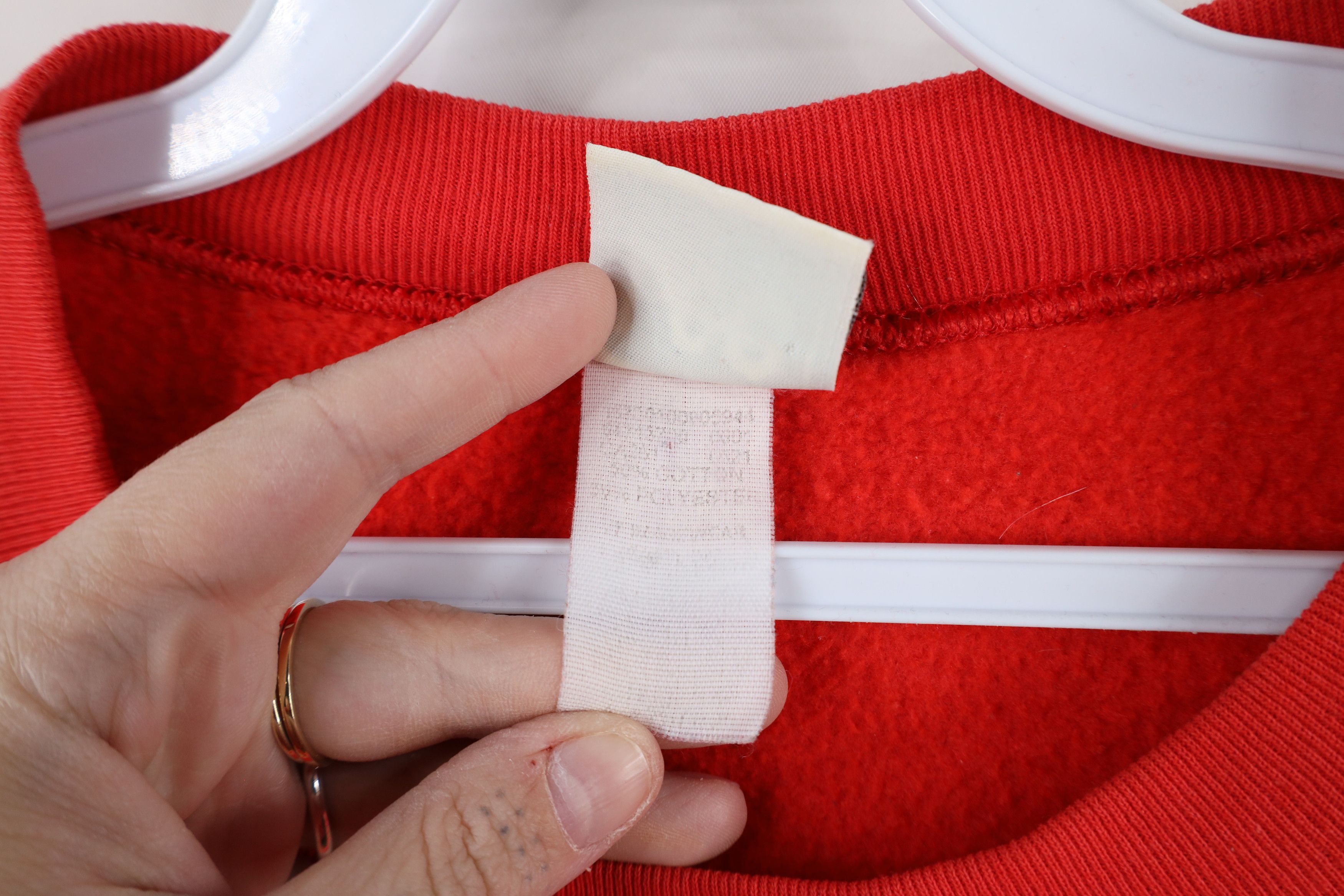 Vintage Vintage 90s State University Short Sleeve Sweatshirt Red Size US L / EU 52-54 / 3 - 10 Thumbnail