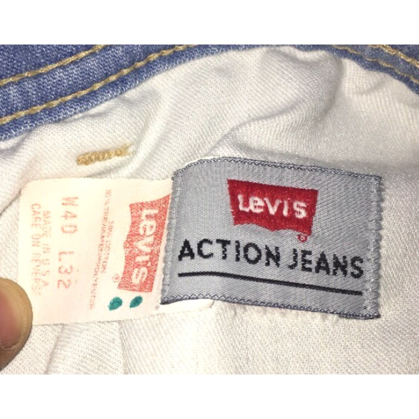 Vintage VINTAGE Levi’s Jeans Action Jeans Men 37 x 31 Light Blue USA Made Mens jeans 90s style Size US 37 - 6 Thumbnail