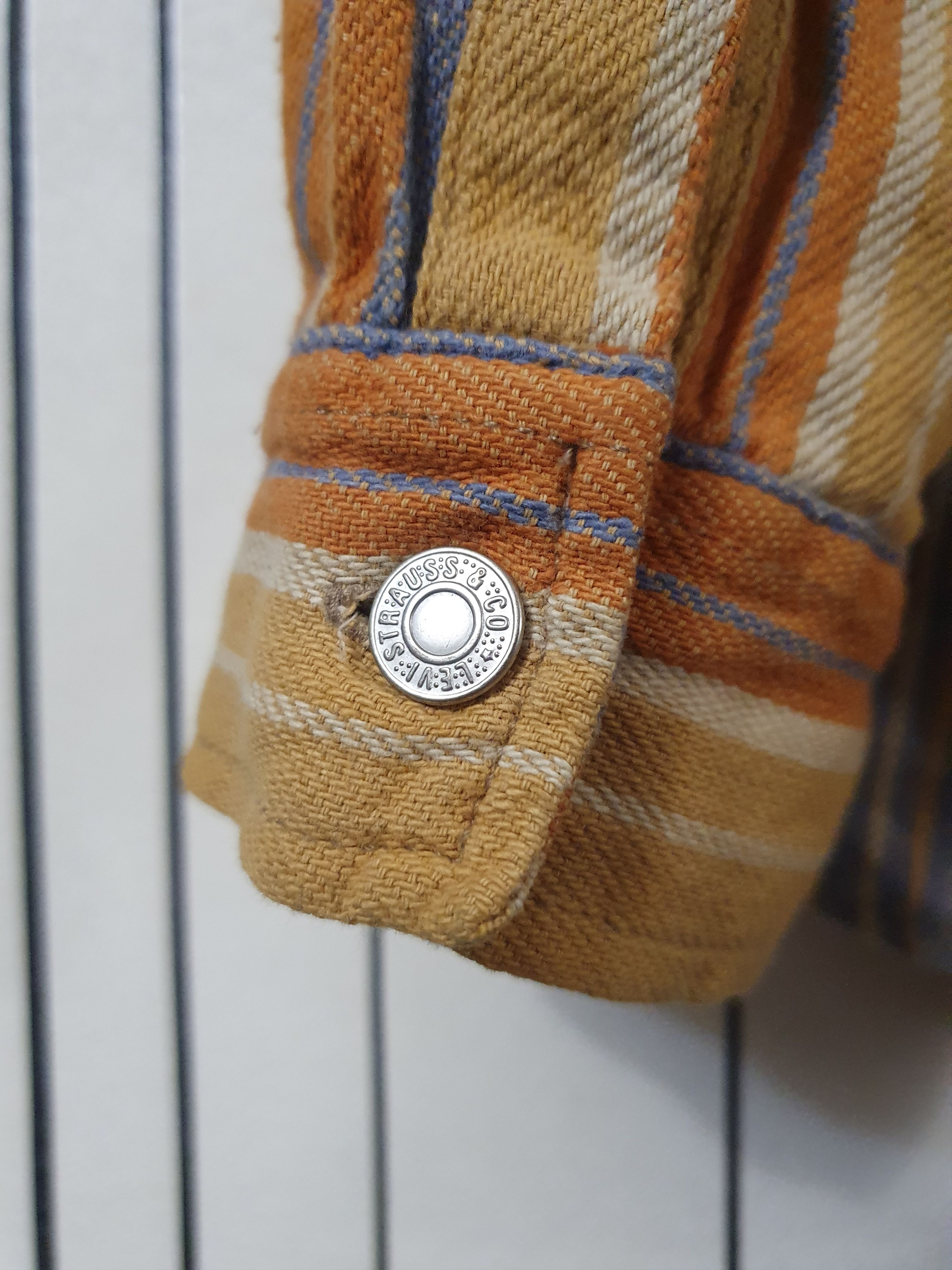Levi's × Vintage 80's Levis Vintage Striped ZIP Double Pocket Sweatshirt Size US L / EU 52-54 / 3 - 14 Thumbnail