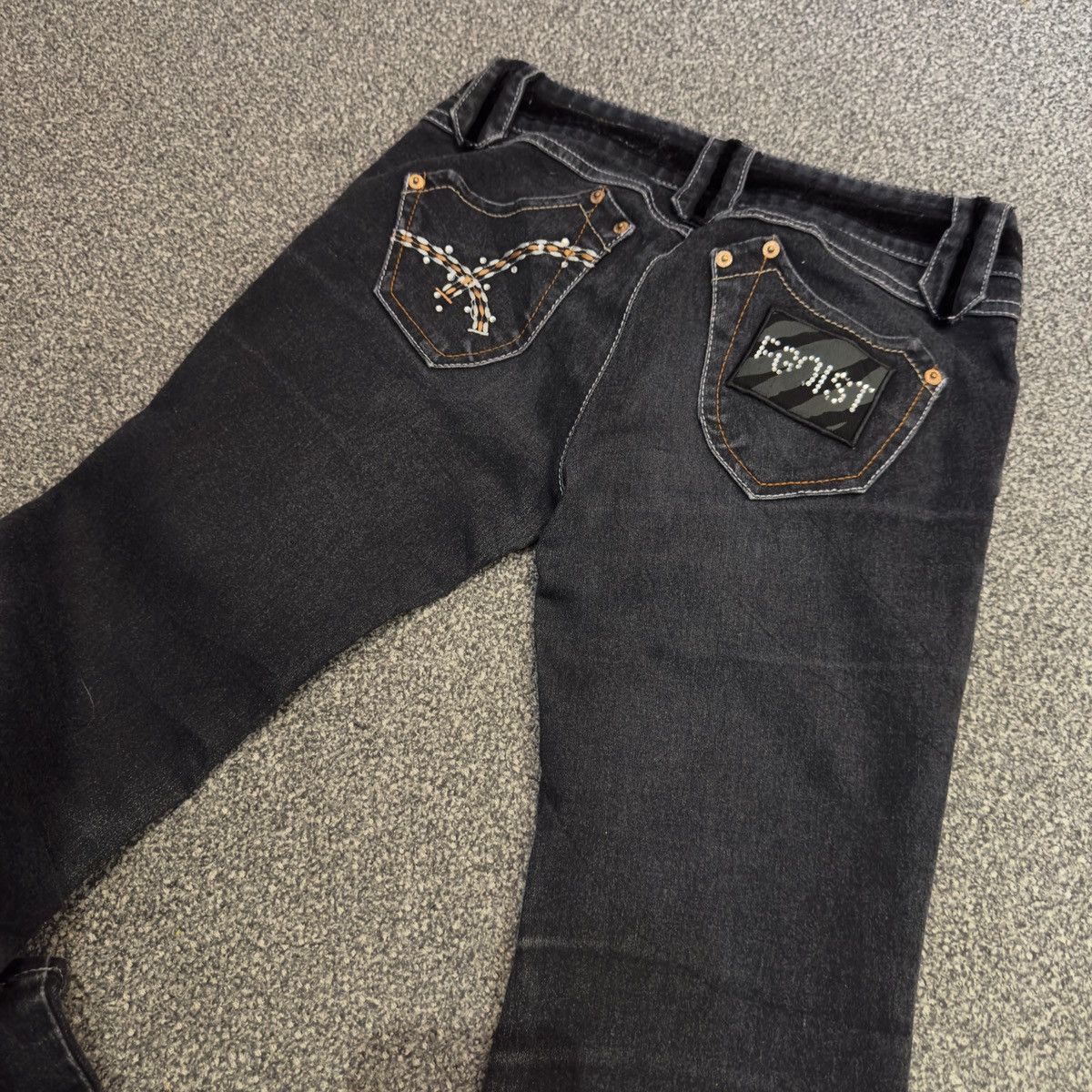 Hysteric Glamour 🔥 Crazy Sick Flared Low Rise Egoist Indigo Denim W30 Size 30" / US 8 / IT 44 - 6 Thumbnail