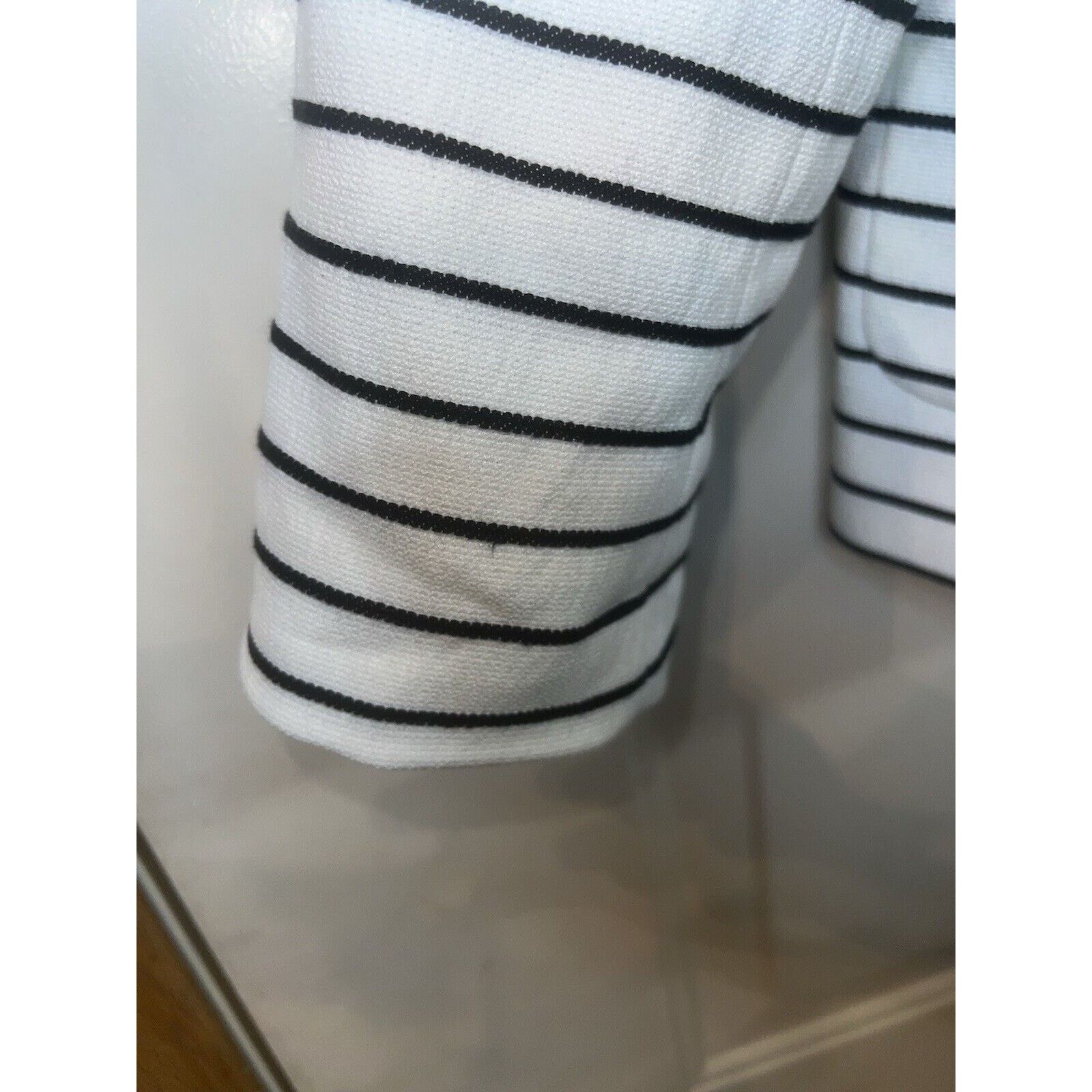 The Unbranded Brand Kasper Open-Front Blazer Jacket Women's Size 8 White Striped Size M / US 6-8 / IT 42-44 - 8 Thumbnail