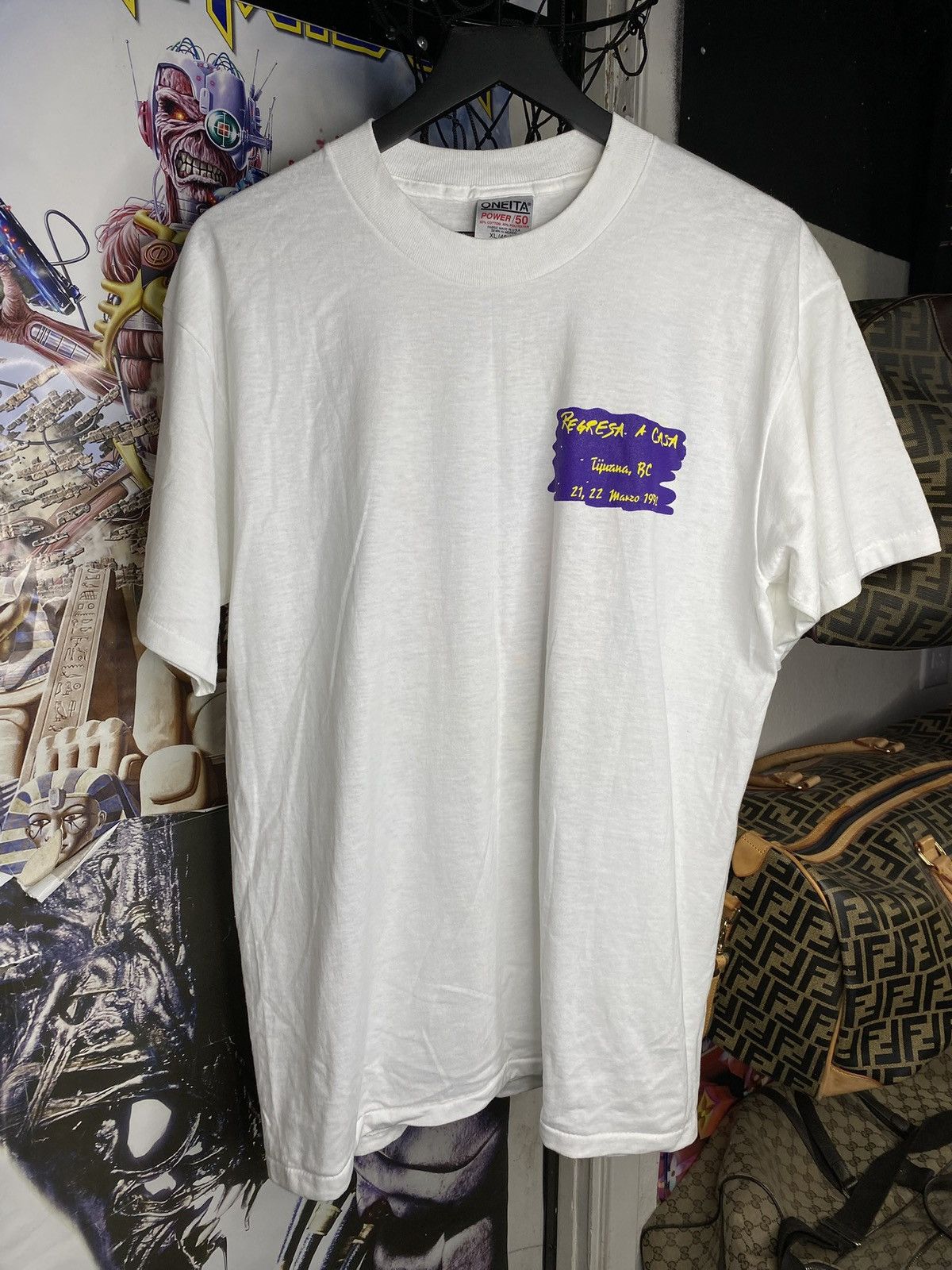 Vintage Vintage 90’s Satana Band T-Shirt Rare Tour Tee XLarge Size US XL / EU 56 / 4 - 2 Thumbnail