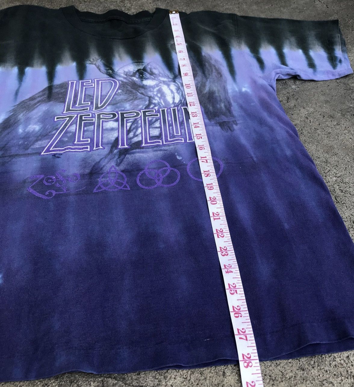 Band Tees × Led Zeppelin × Vintage Vintage 90s led zeppelin Tie Dye Promo Tee Shirt Size US M / EU 48-50 / 2 - 12 Thumbnail