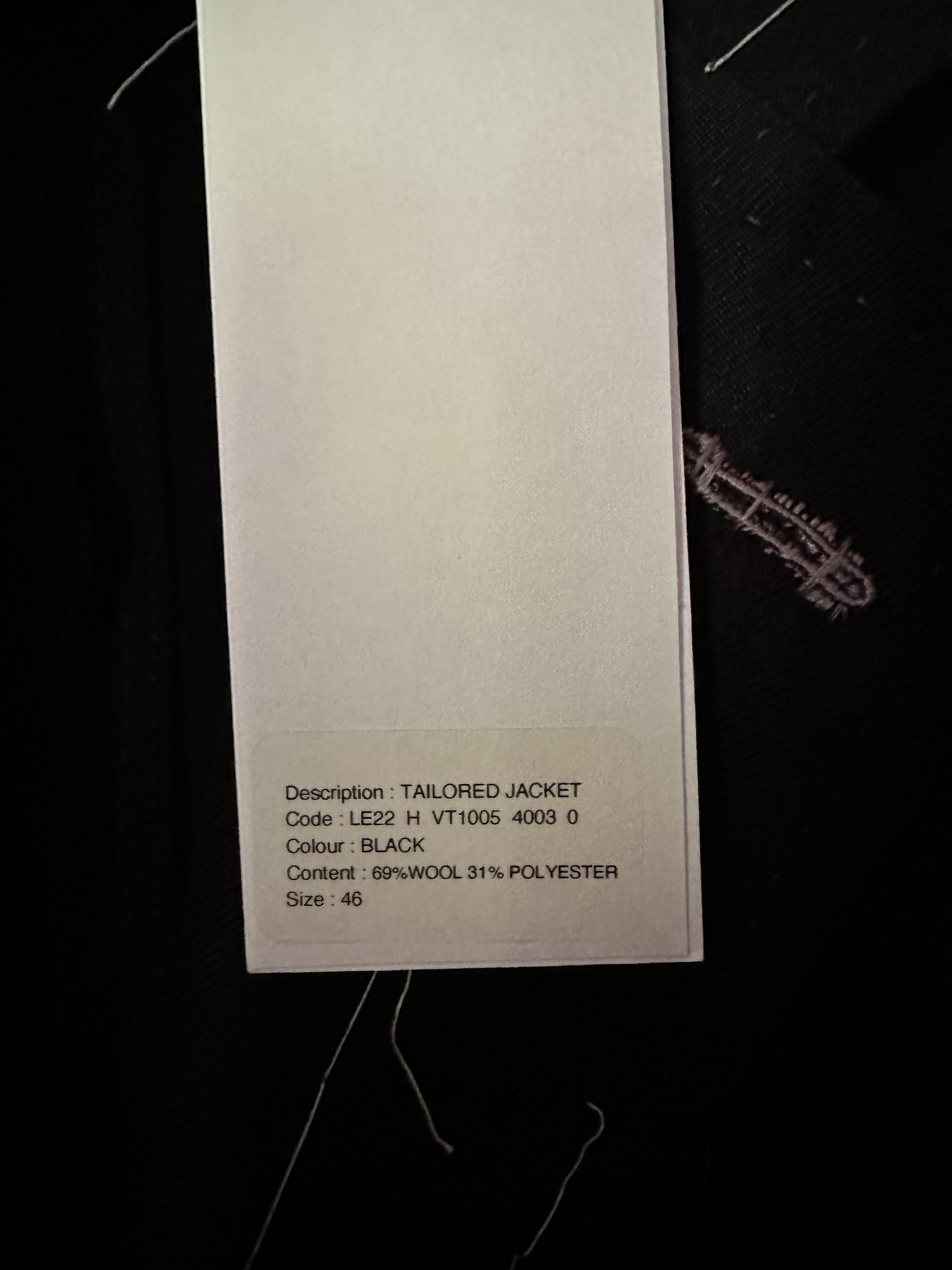 Nicolas Andreas Taralis NICOLAS ANDREAS TARALIS LOOSE THREAD JACKET BLAZER BLACK Size 46R - 6 Thumbnail