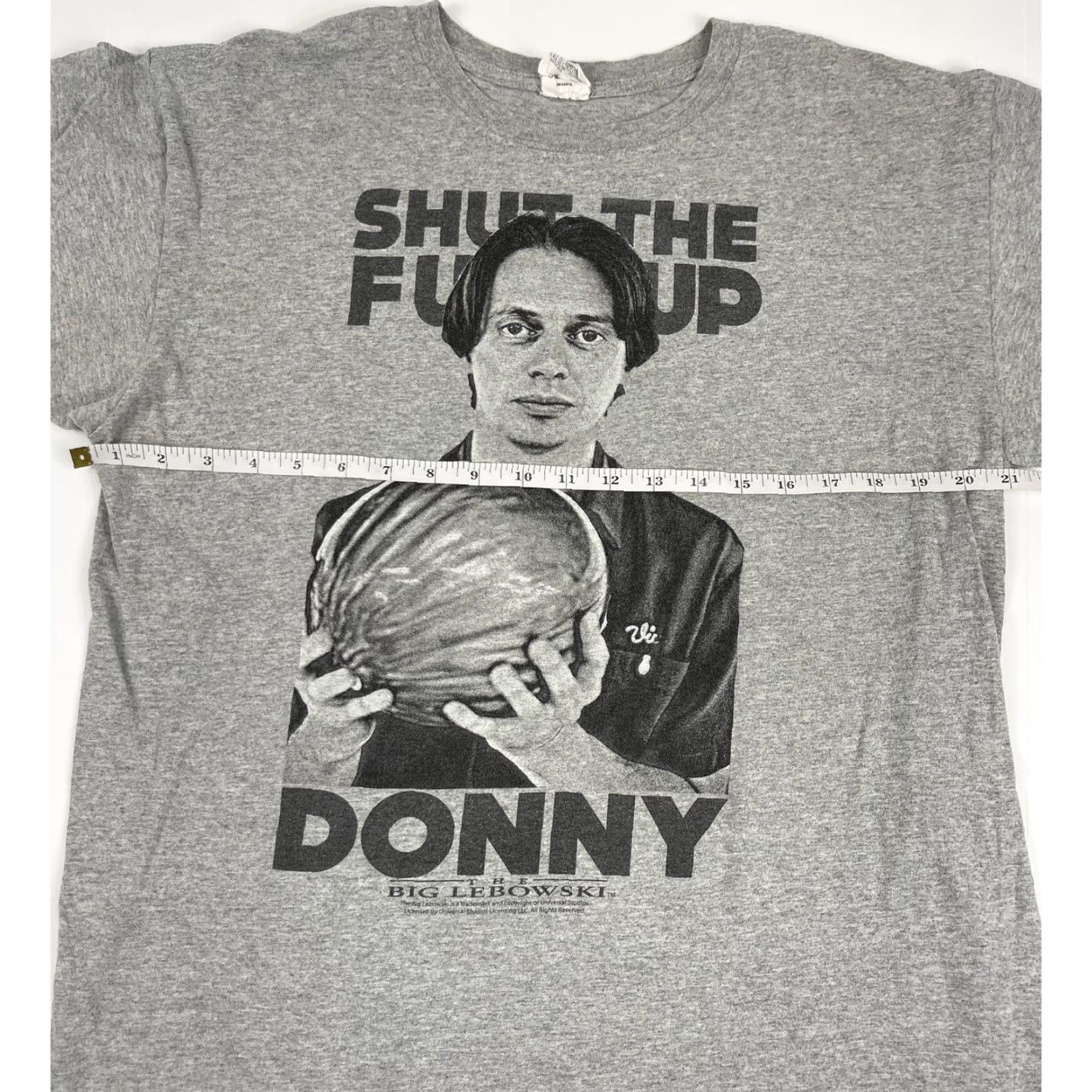 Anvil VINTAGE The Big Lebowski The Dude Steve Buscemi 90s Promo T Shirt L Gray Cotton Unisex Crew Neck Graphic Tee Mens Size US L / EU 52-54 / 3 - 5 Thumbnail