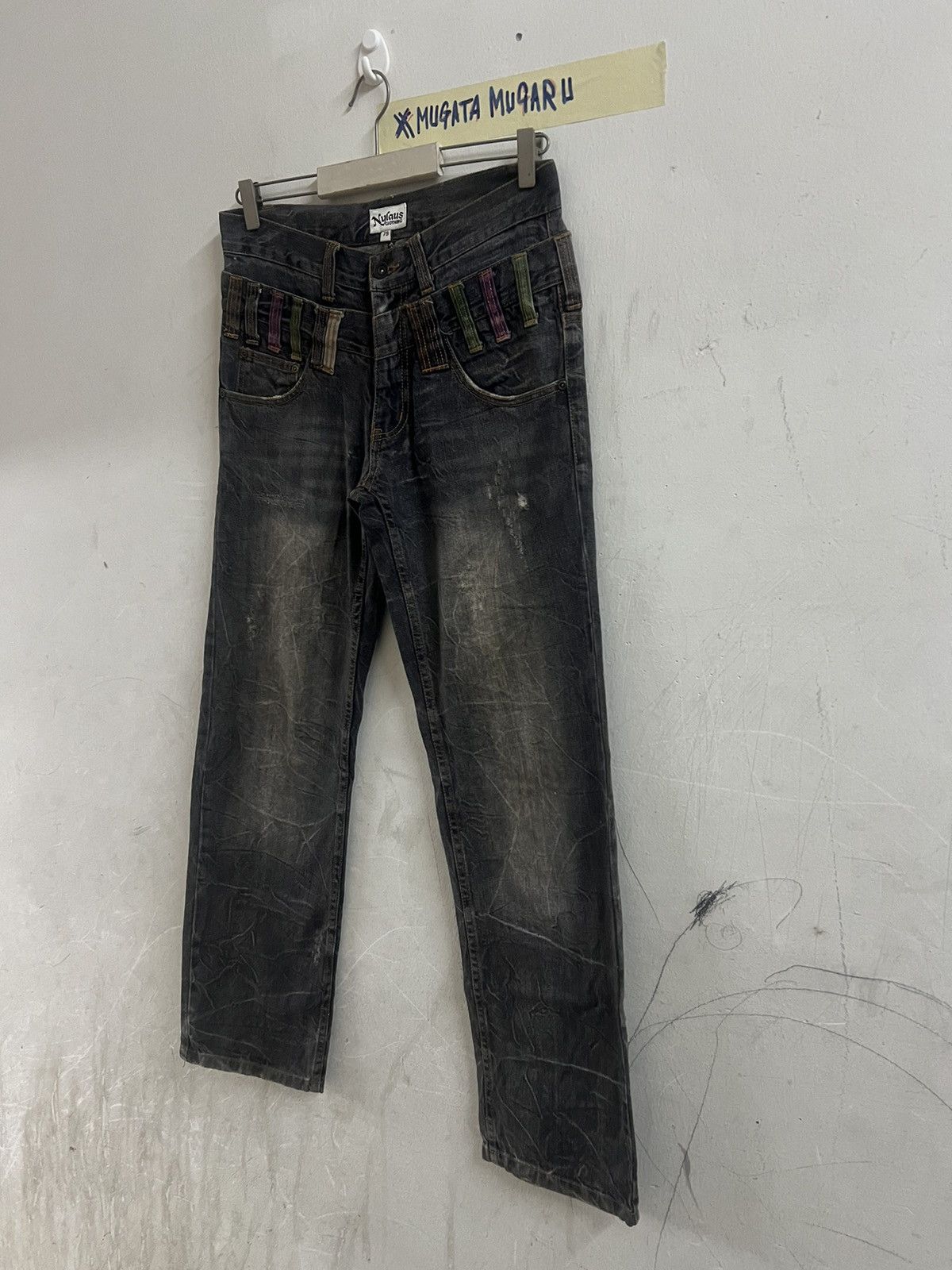 4GSELLER × Japanese Brand DOUBLE WAIST BLACK FADED NYLAUS DENIM PANT Size US 30 / EU 46 - 6 Thumbnail