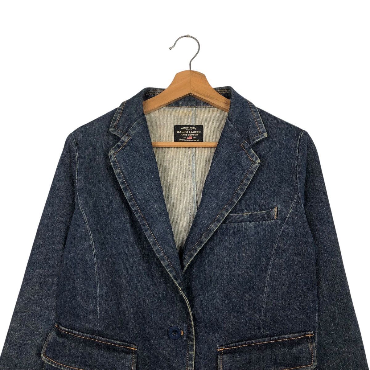 Japanese Brand × Ralph Lauren 📌Vintage Cropped Denim Biker Jacket Ralph Lauren Jeans Size L / US 10 / IT 46 - 4 Thumbnail