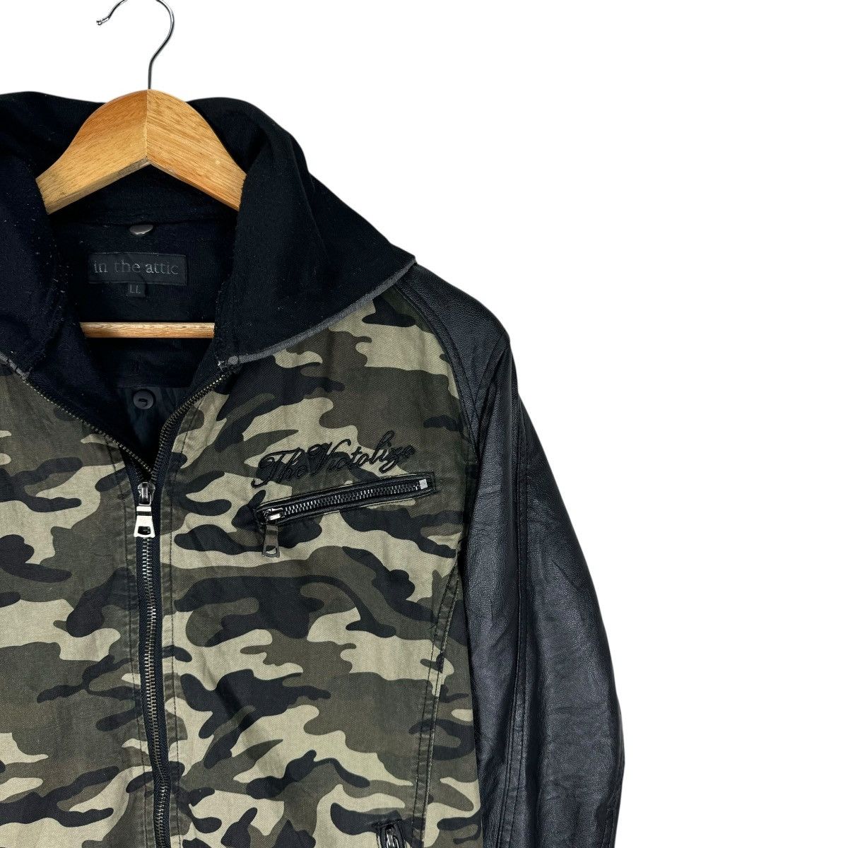 In The Attic 🌟IN THE ATTIC HOODIE CAMO SYNTHETIC LEATHER JACKET Size US L / EU 52-54 / 3 - 4 Thumbnail