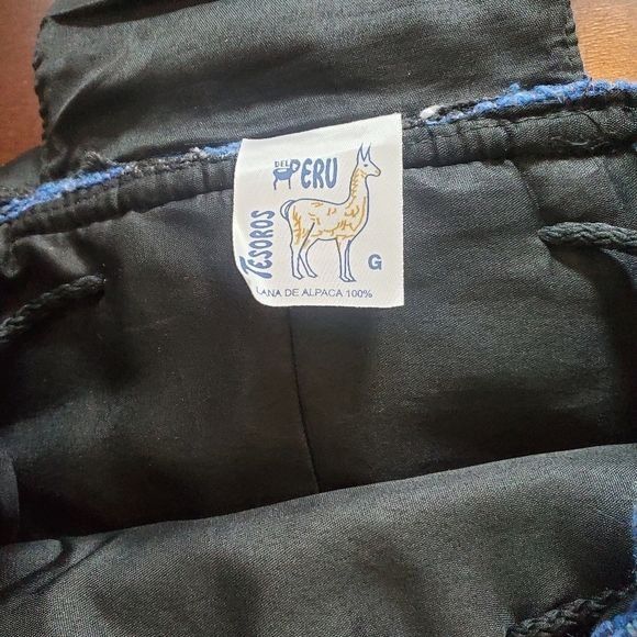 Vintage Tesoros Peru 100% Alpaca Backpack Rucksack Drawstring Bag Size ONE SIZE - 12 Thumbnail