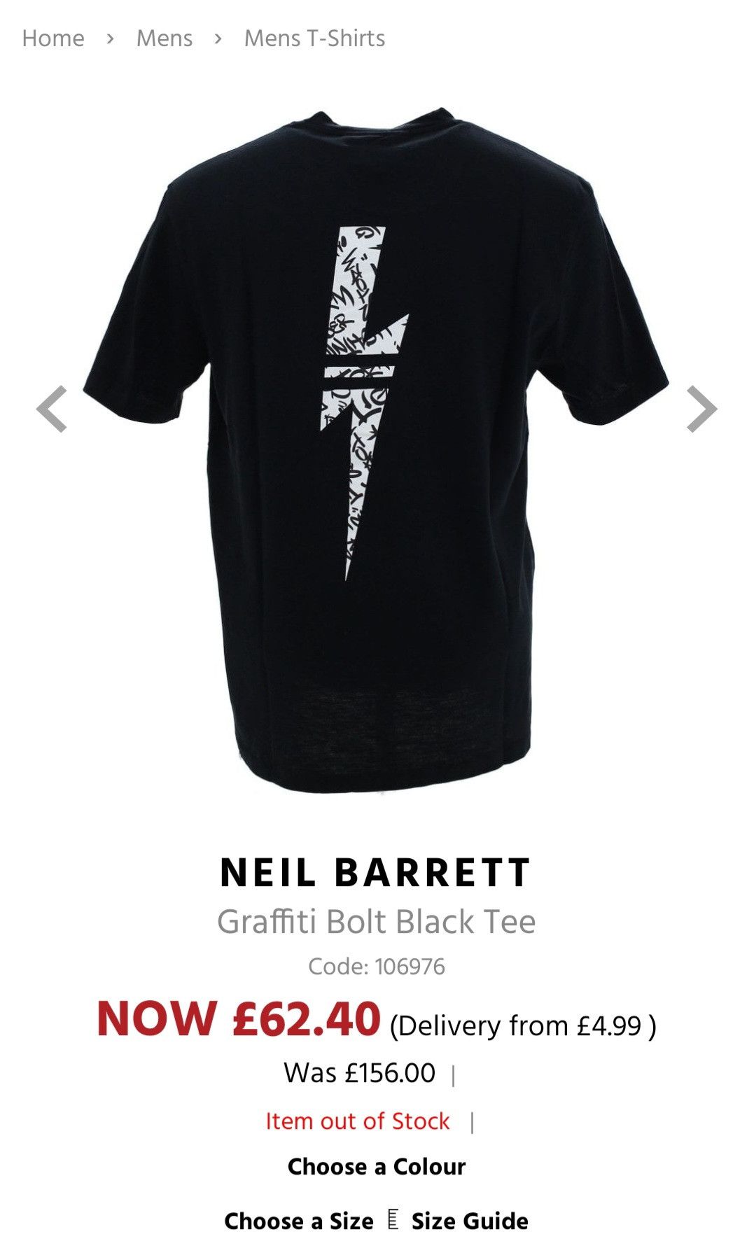 Designer × Neil Barrett NEIL BARRETT GRAFFITI BOLT TEE Size US M / EU 48-50 / 2 - 3 Thumbnail