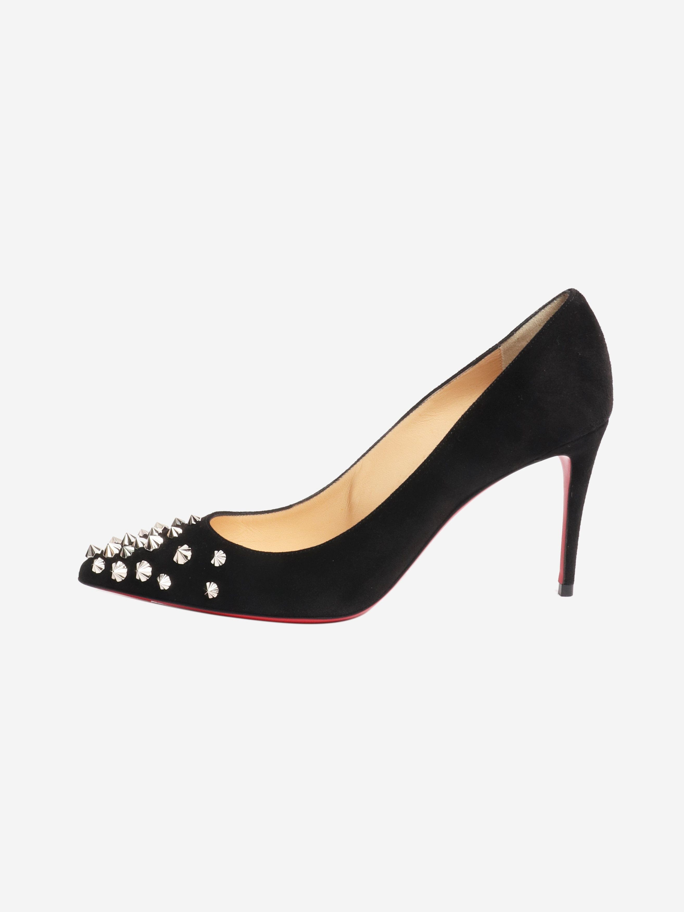 Christian Louboutin Black suede stud-toe pumps - EU 36.5 Size US 6 / IT 36 - 1 Thumbnail