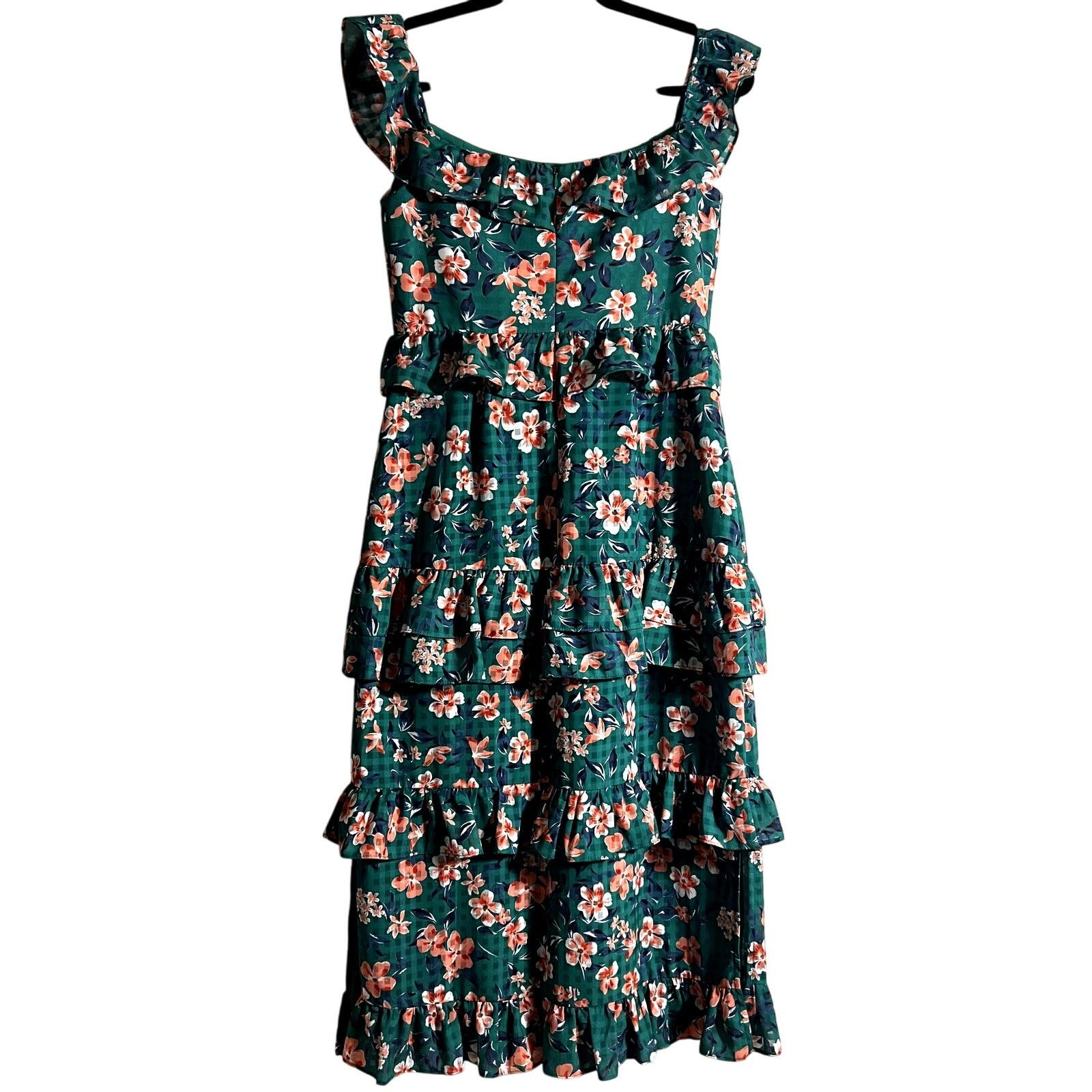 Anthropologie Tularosa Kelly Green Floral Lily Dress size M C6 Size M / US 6-8 / IT 42-44 - 5 Thumbnail