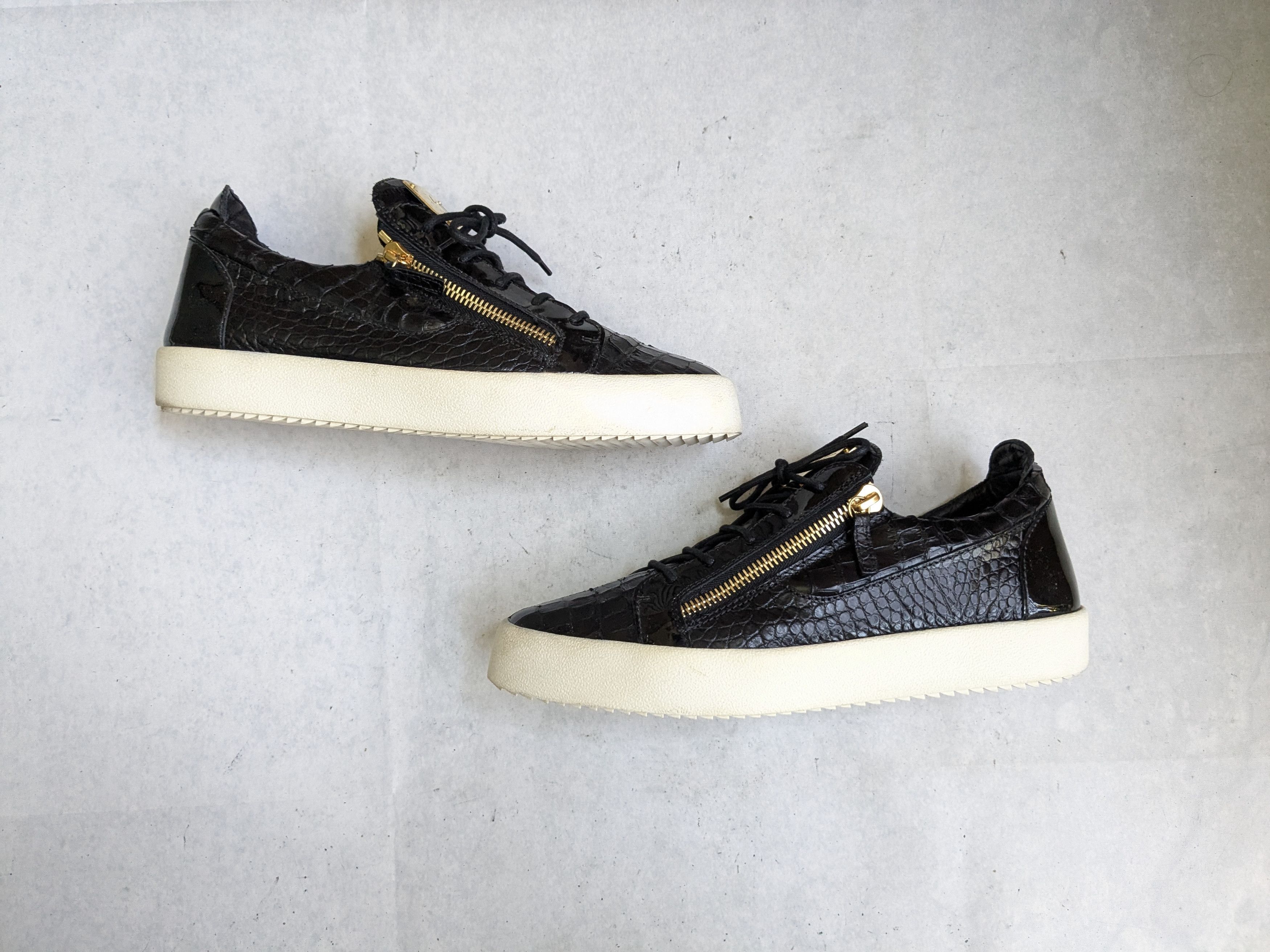 Giuseppe Zanotti Giuseppe Zanotti Sneakers Black Gold 13 46 Low Tops Leather Size US 13 / EU 46 - 1 Thumbnail